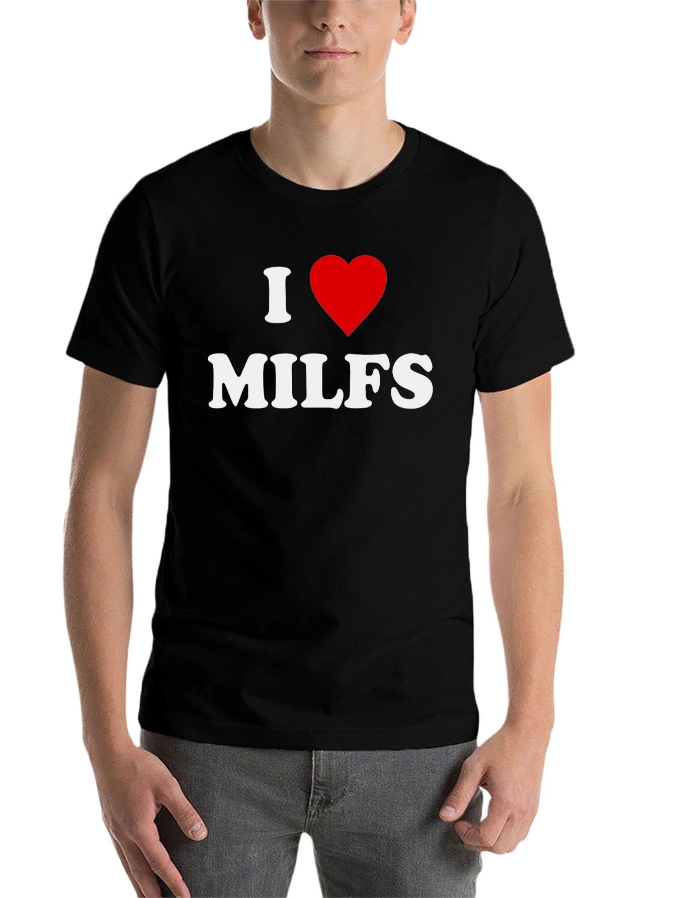 Black I Heart MILFS Graphic Tee - Black view 7