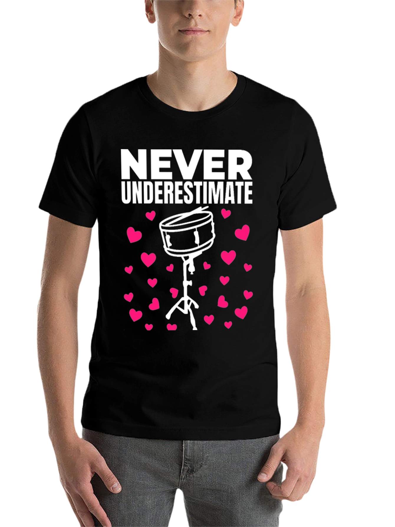 Black Never Underestimate a Drummer T-Shirt view 7