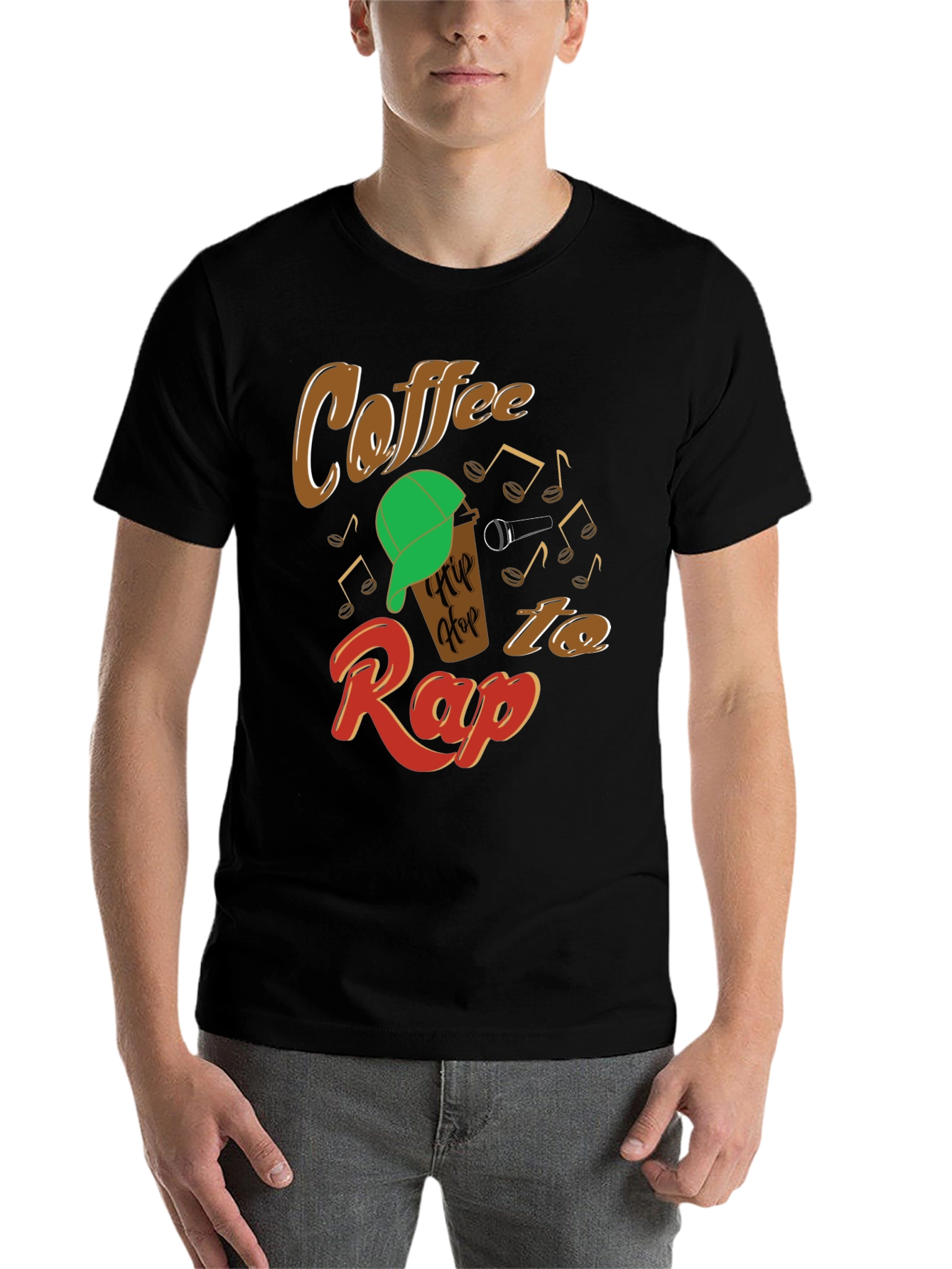 Black Coffee Hip Hop Rap Graphic T-Shirt view 7