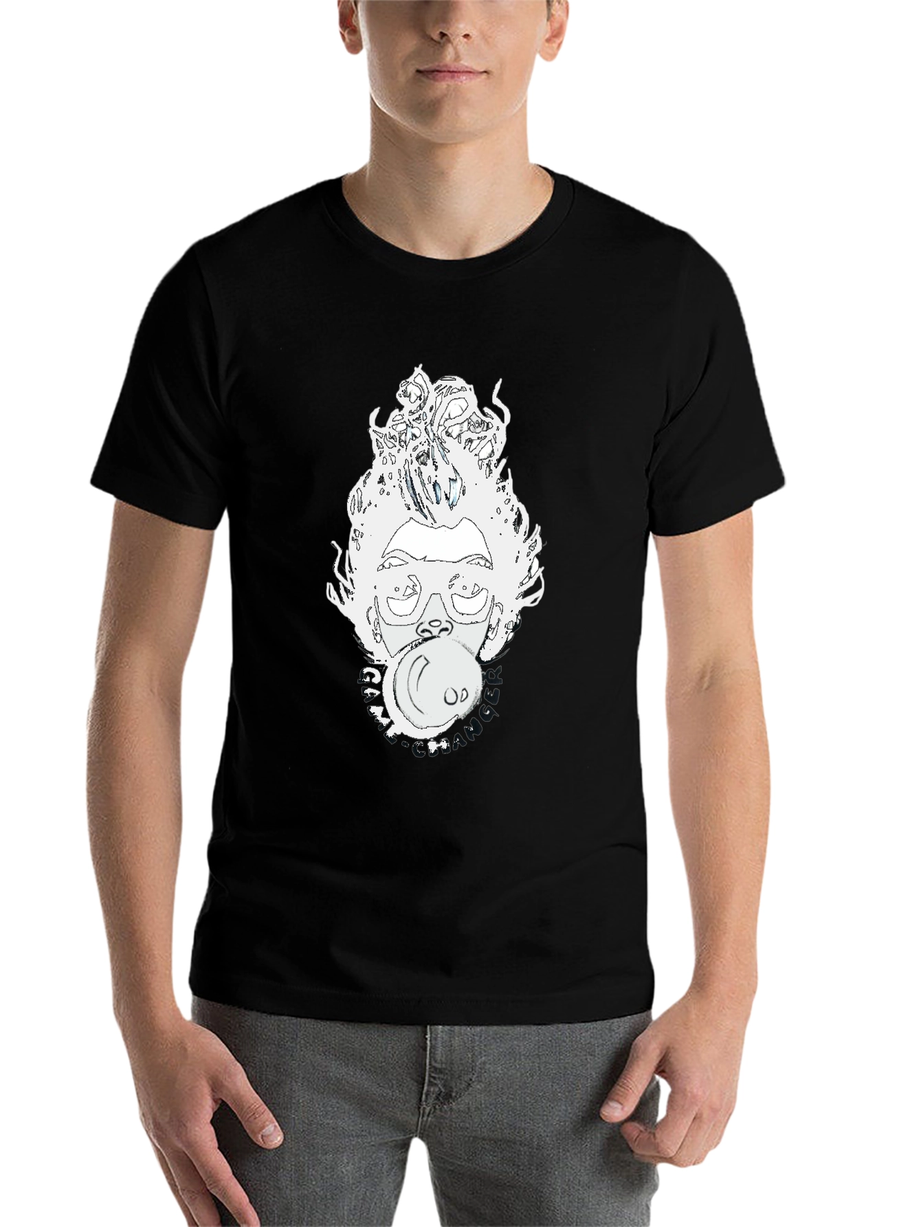 Black Bubblegum Pop Art Graphic Tee - Black view 7
