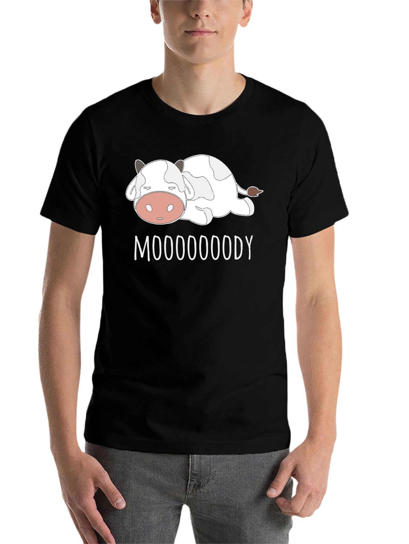 Black Moooooody Cow T-Shirt - Relaxed Fit view 7