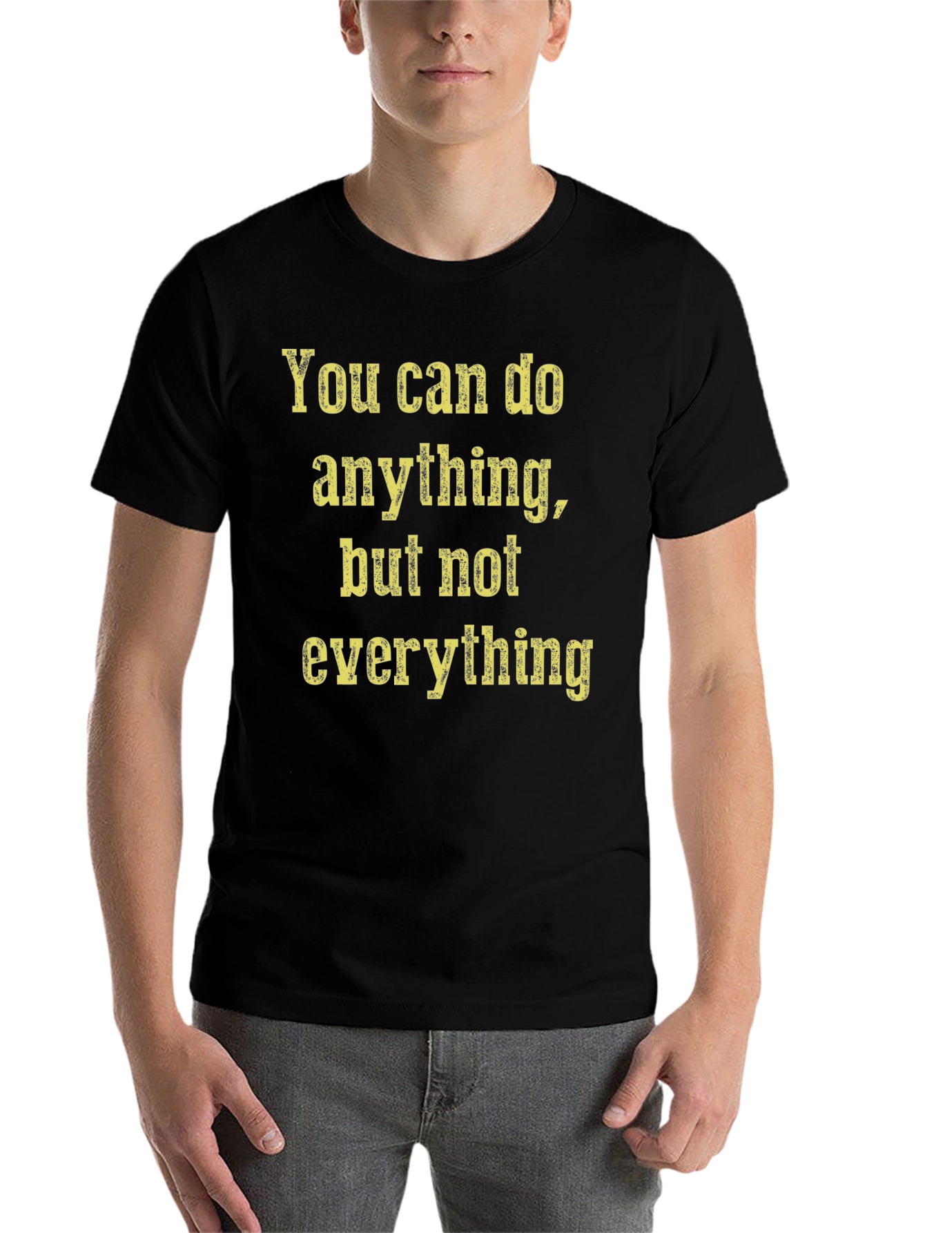 Black Inspirational Graphic Tee: You Can Do Anything T-Shirt view 7