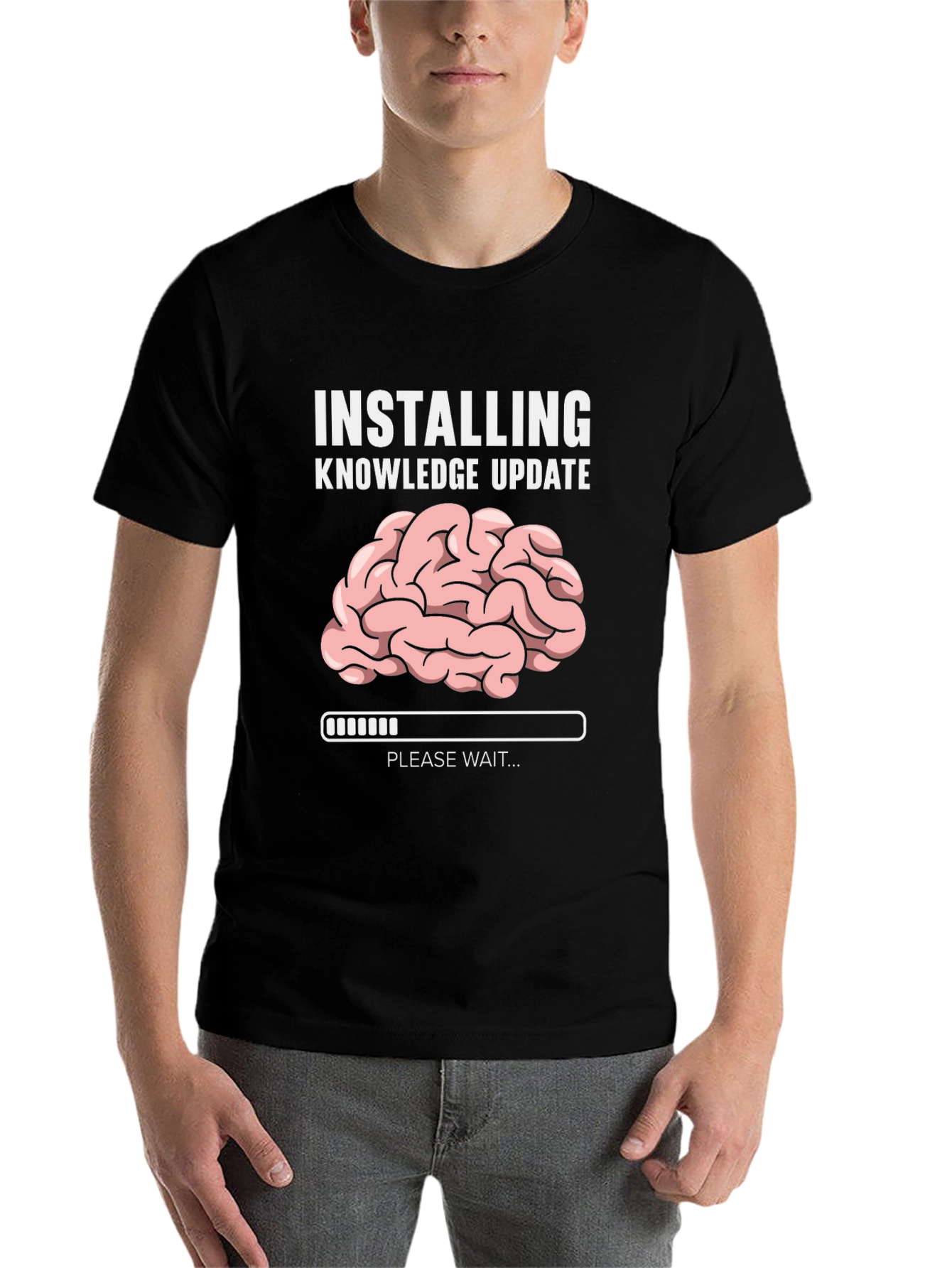 Black Installing Knowledge Update Funny T-Shirt view 7