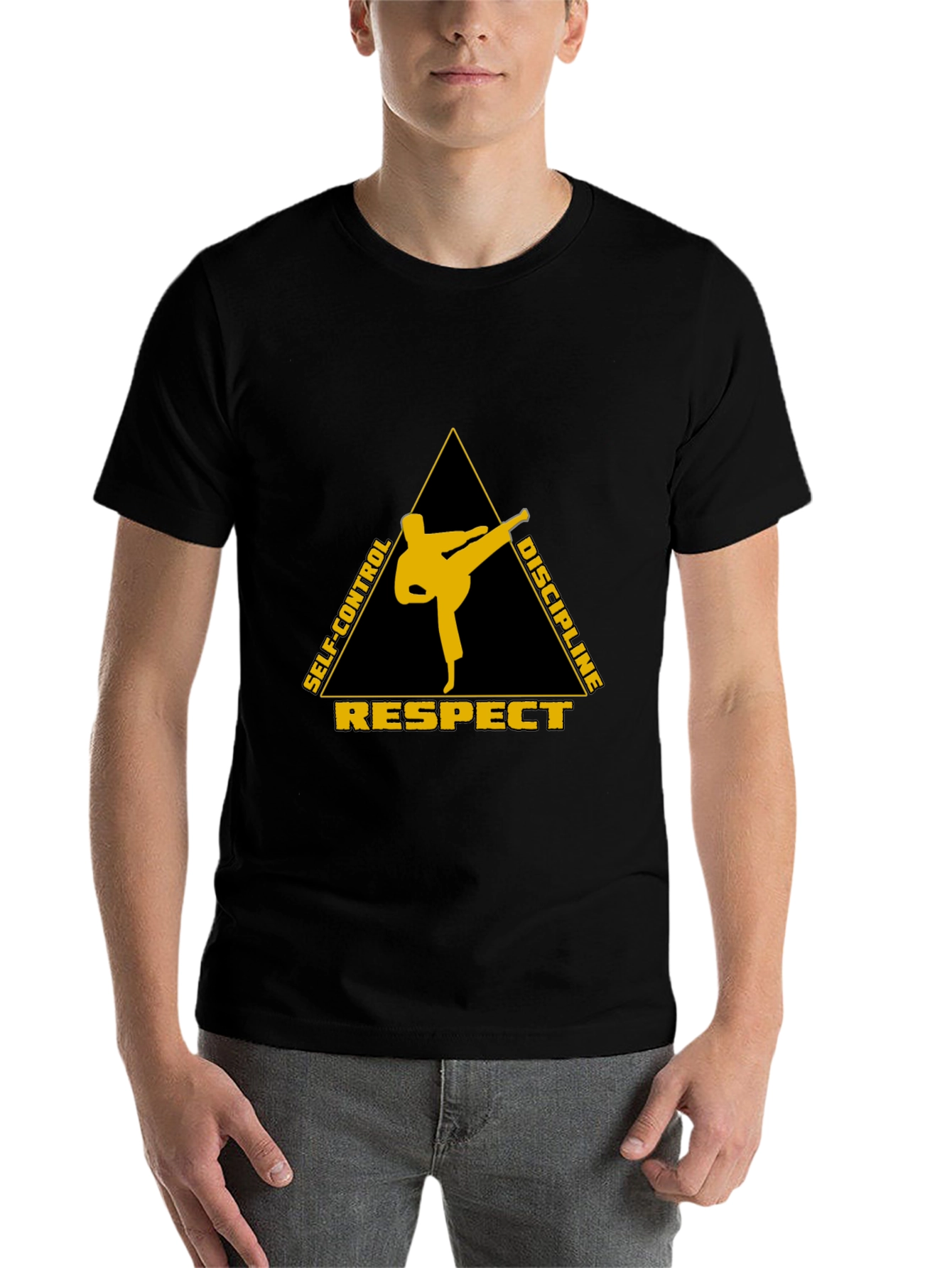 Black Martial Arts Respect Discipline T-Shirt view 7