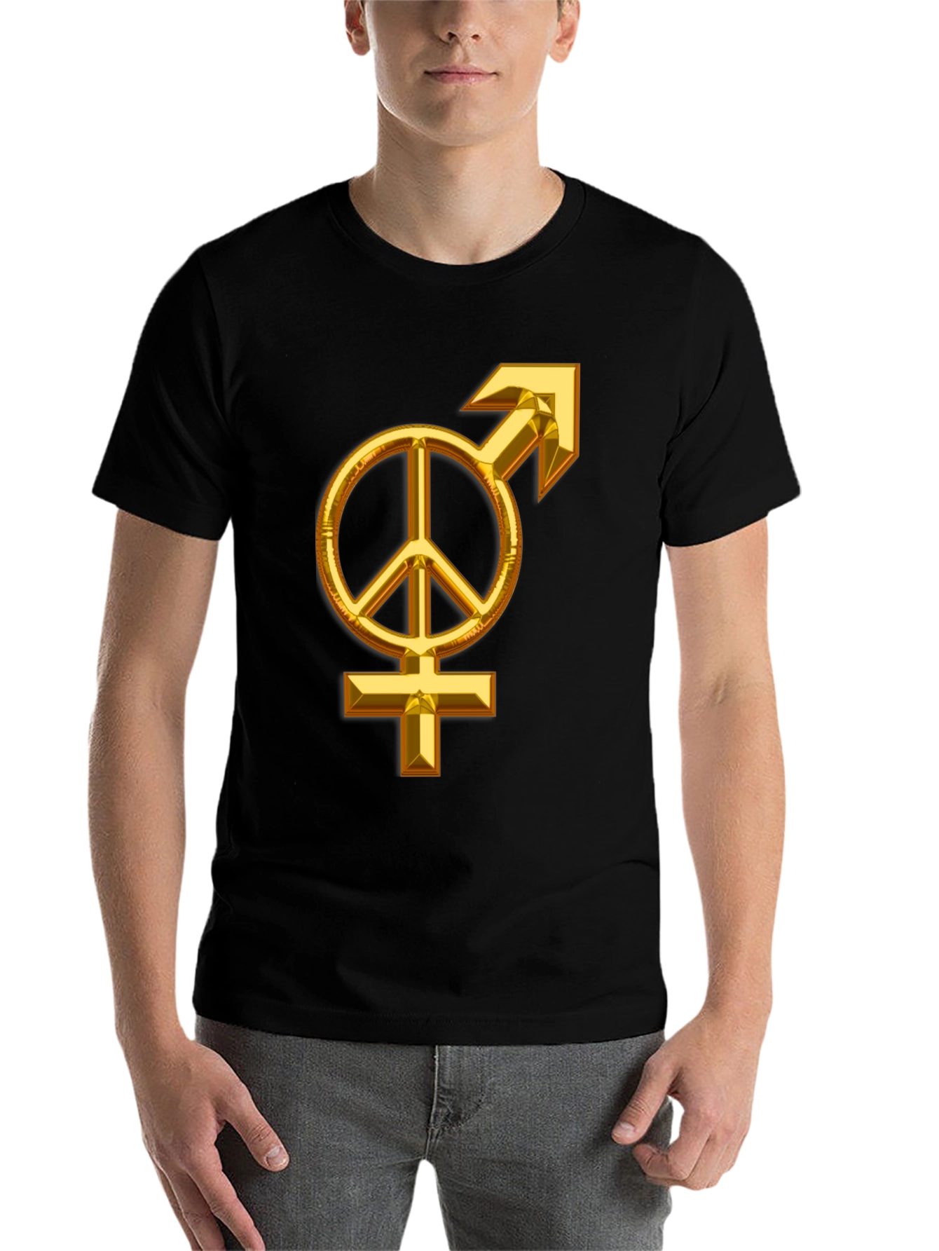 Black Peace Symbol Men's Graphic Tee view 7