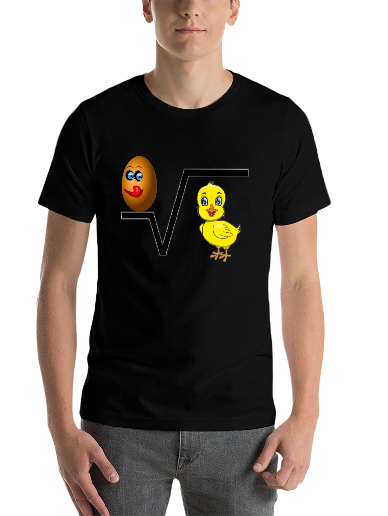 Black Egg Plus Chick Equals Fun Tee view 7