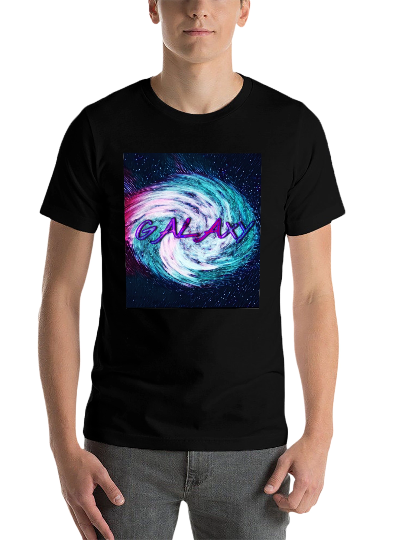Galaxy T-Shirt Black Cotton Blend - 7