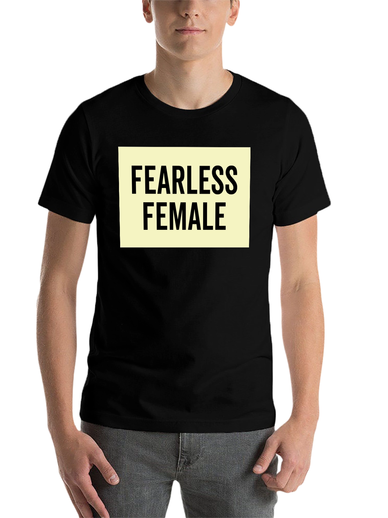 Black Fearless Female Graphic Tee - Empowering Women's Shirt view 7