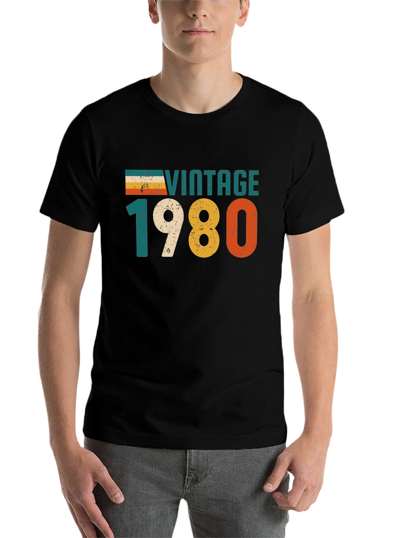 Black Vintage 1980 T-Shirt Retro Style view 7