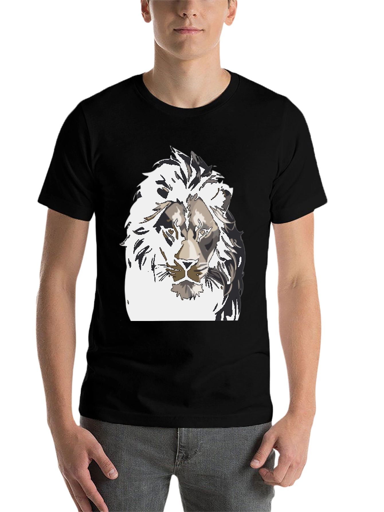 Black Lion Graphic Tee - Men's Black T-Shirt view 7