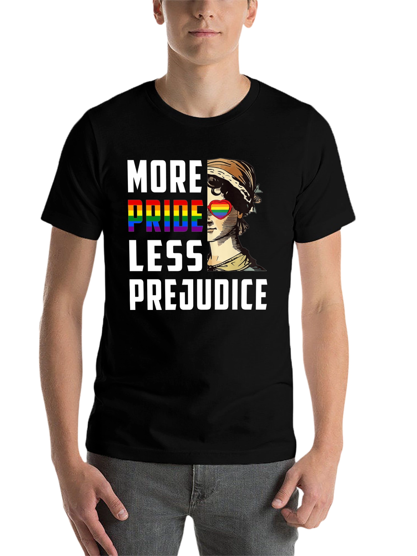 Black More Pride Less Prejudice Graphic T-Shirt view 7