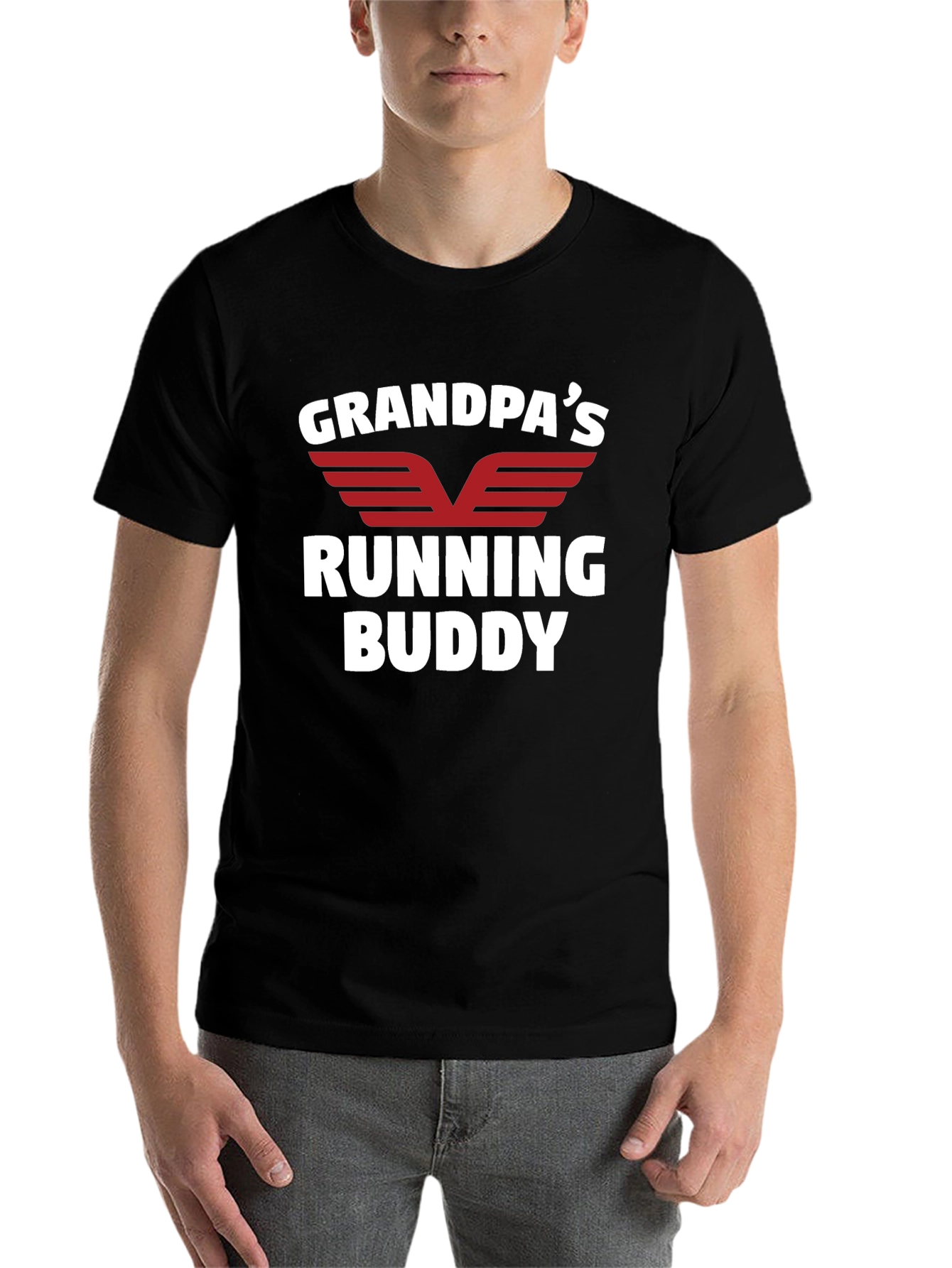 Black Grandpa's Running Buddy T-Shirt view 7