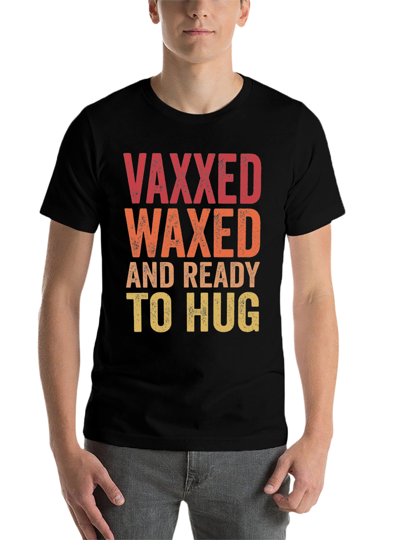 Black Vaxxed Waxed Ready to Hug T-Shirt view 7