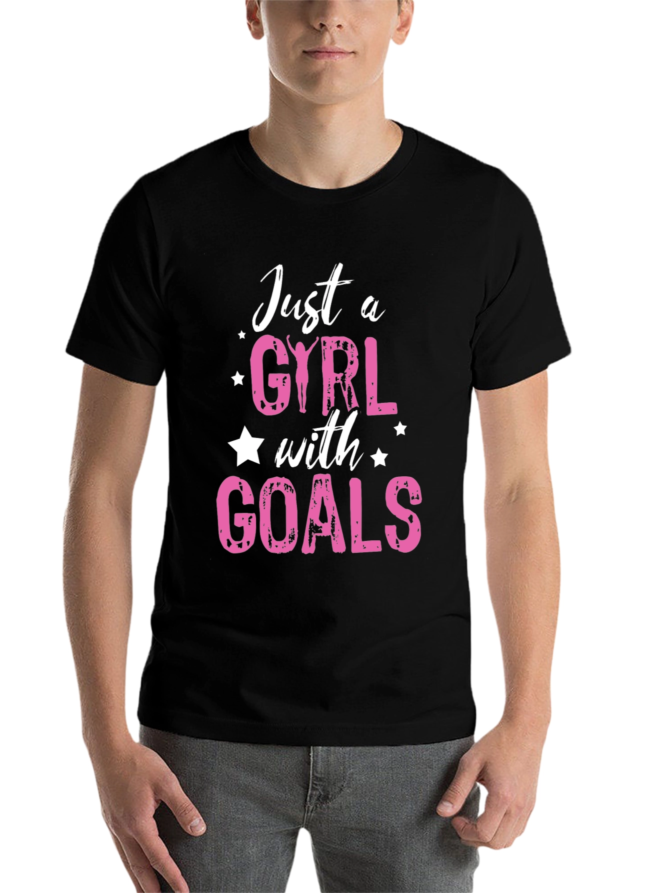 Black Just a Girl with Goals T-Shirt view 7