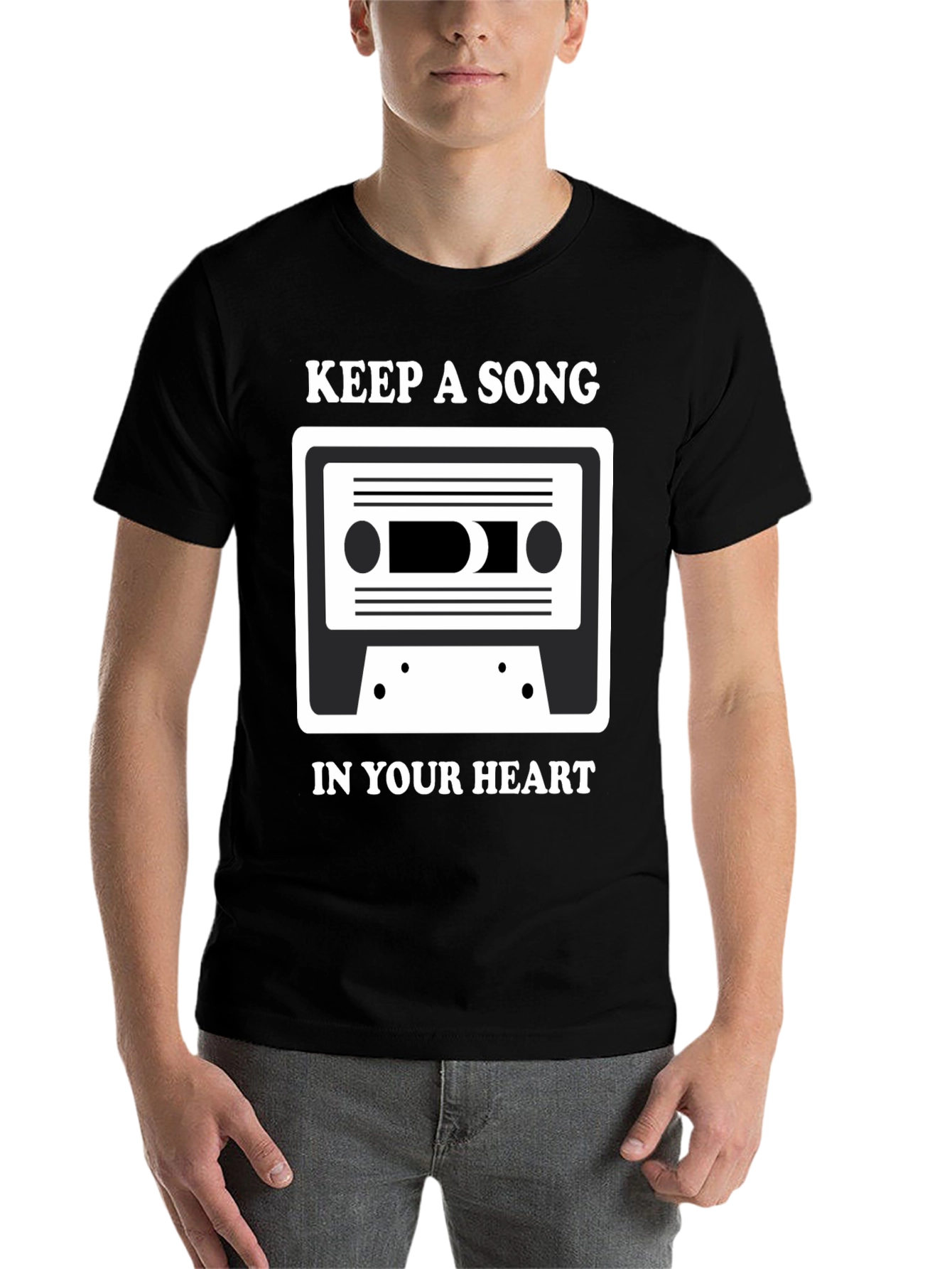 Black Keep A Song T-Shirt: Music Lover Tee view 7