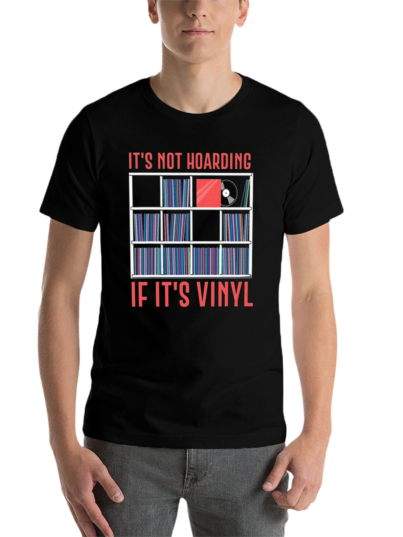 Black Vinyl Record Collector T-Shirt - It's Not Hoarding view 7