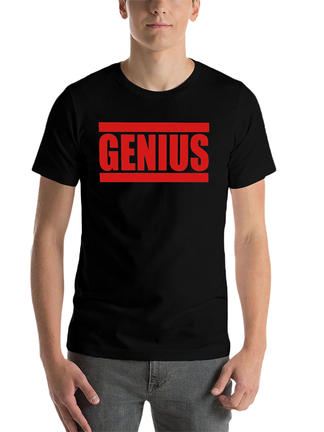 Black Genius Graphic Tee - Bold Statement T-Shirt view 7