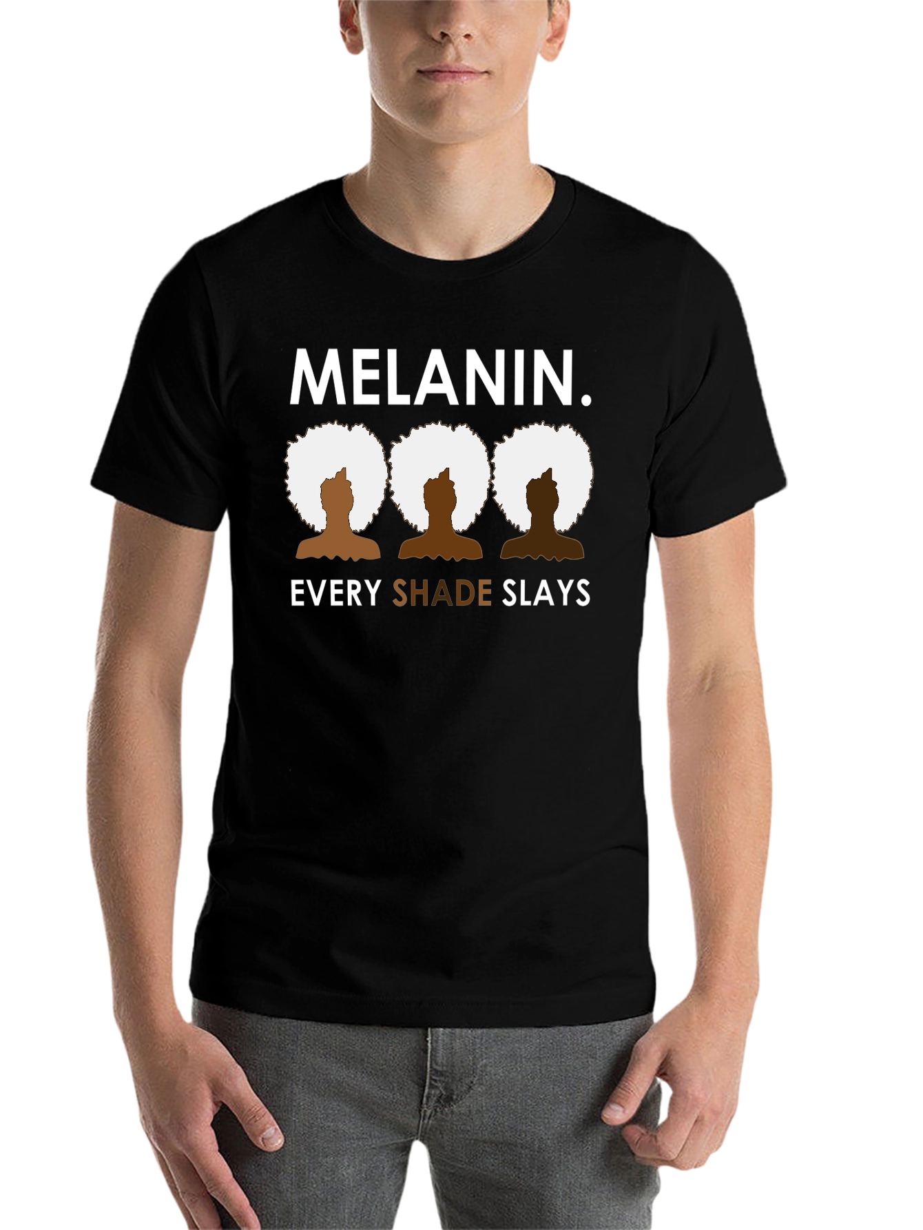 Black Melanin Every Shade Slays Black Graphic Tee view 7