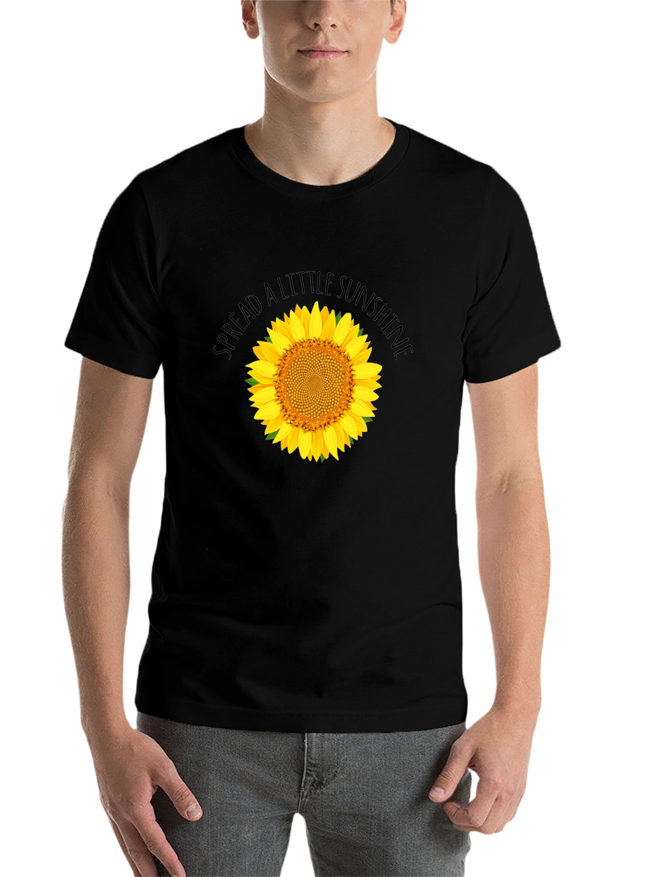 Black Spread Sunshine Black Sunflower Graphic T-Shirt view 7