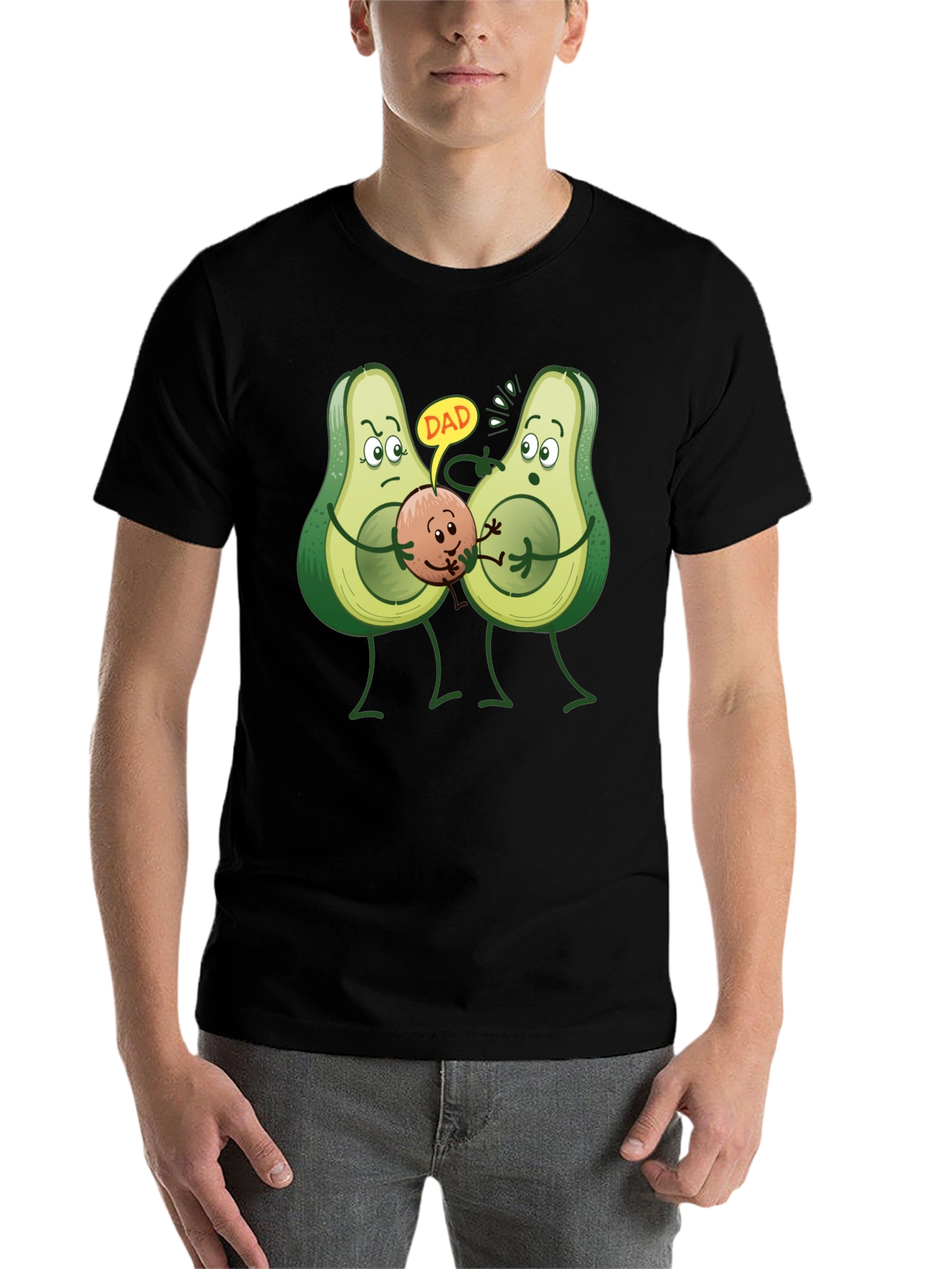 Black Avocado Dad T-Shirt - Humorous Graphic Tee view 7