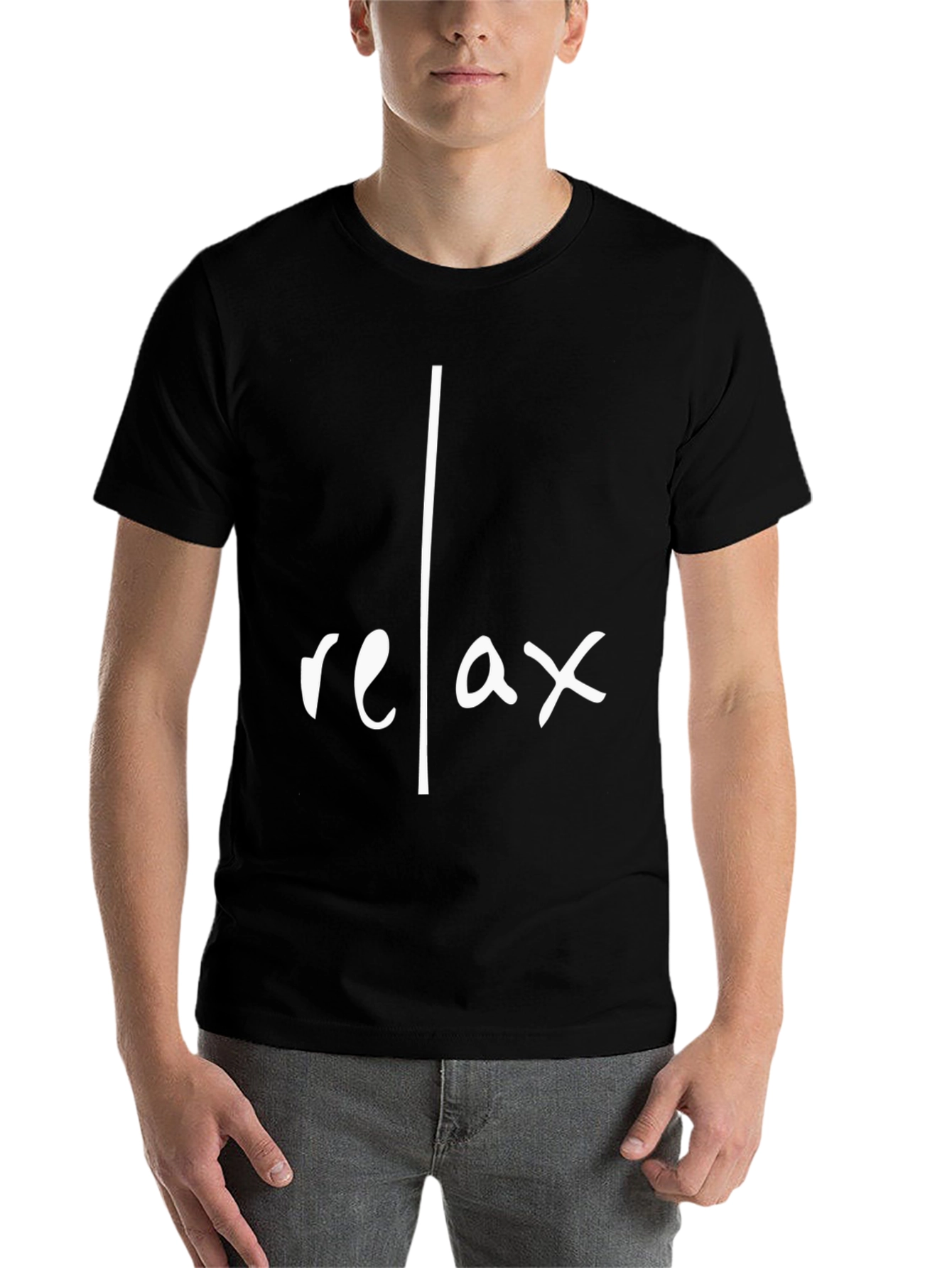 Black Relax Graphic Tee - Black Cotton Casual Shirt view 7