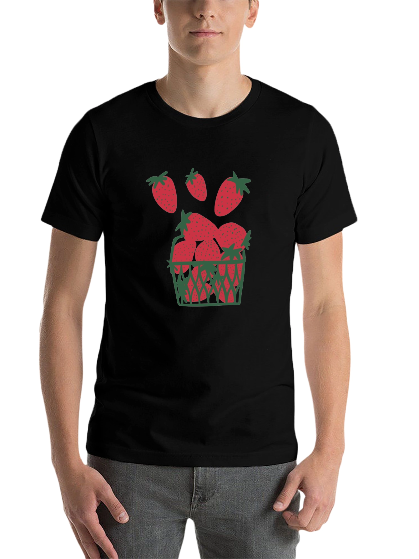 Strawberry Basket Graphic Tee - Unique Fruit Design T-Shirt - 7