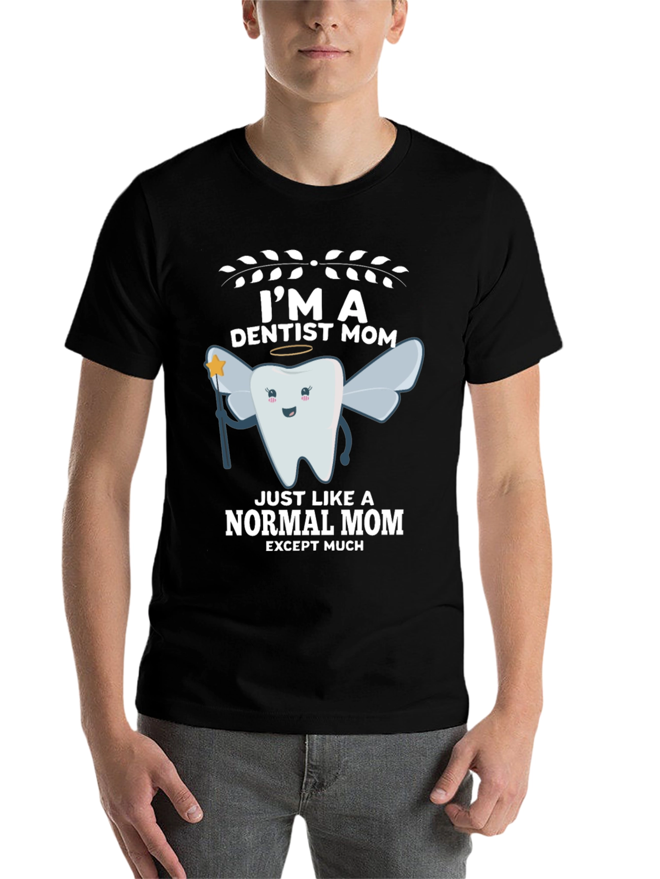 Black I'm a Dentist Mom T-Shirt view 7