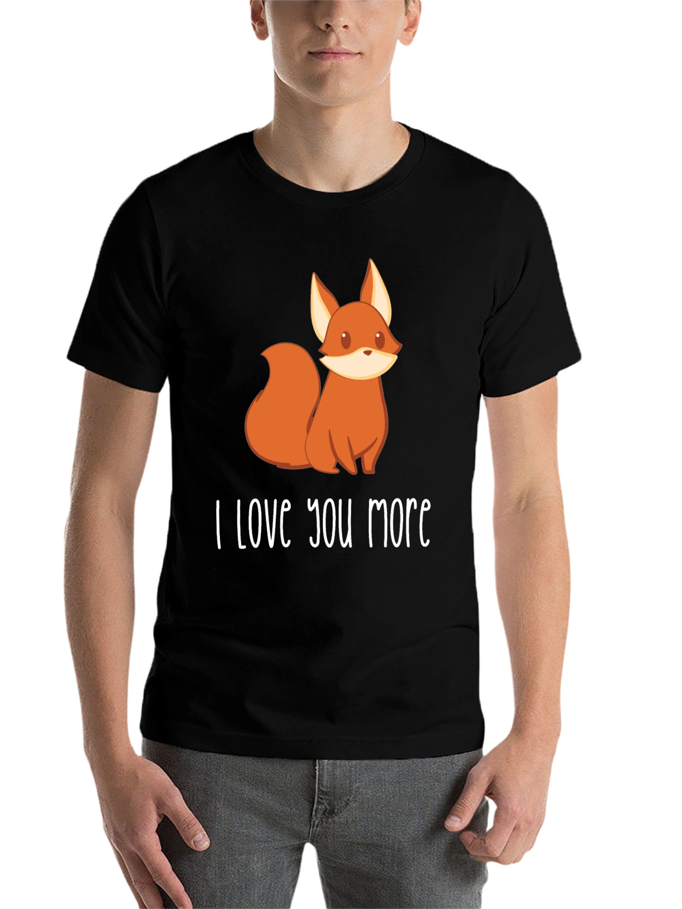 Black I Love You More Fox Graphic Tee view 7