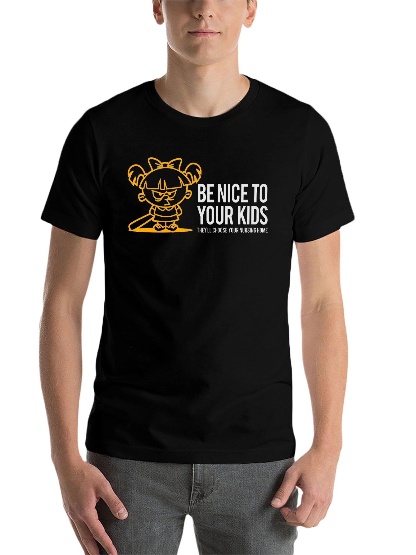 Black Be Nice To Your Kids Graphic Tee view 7