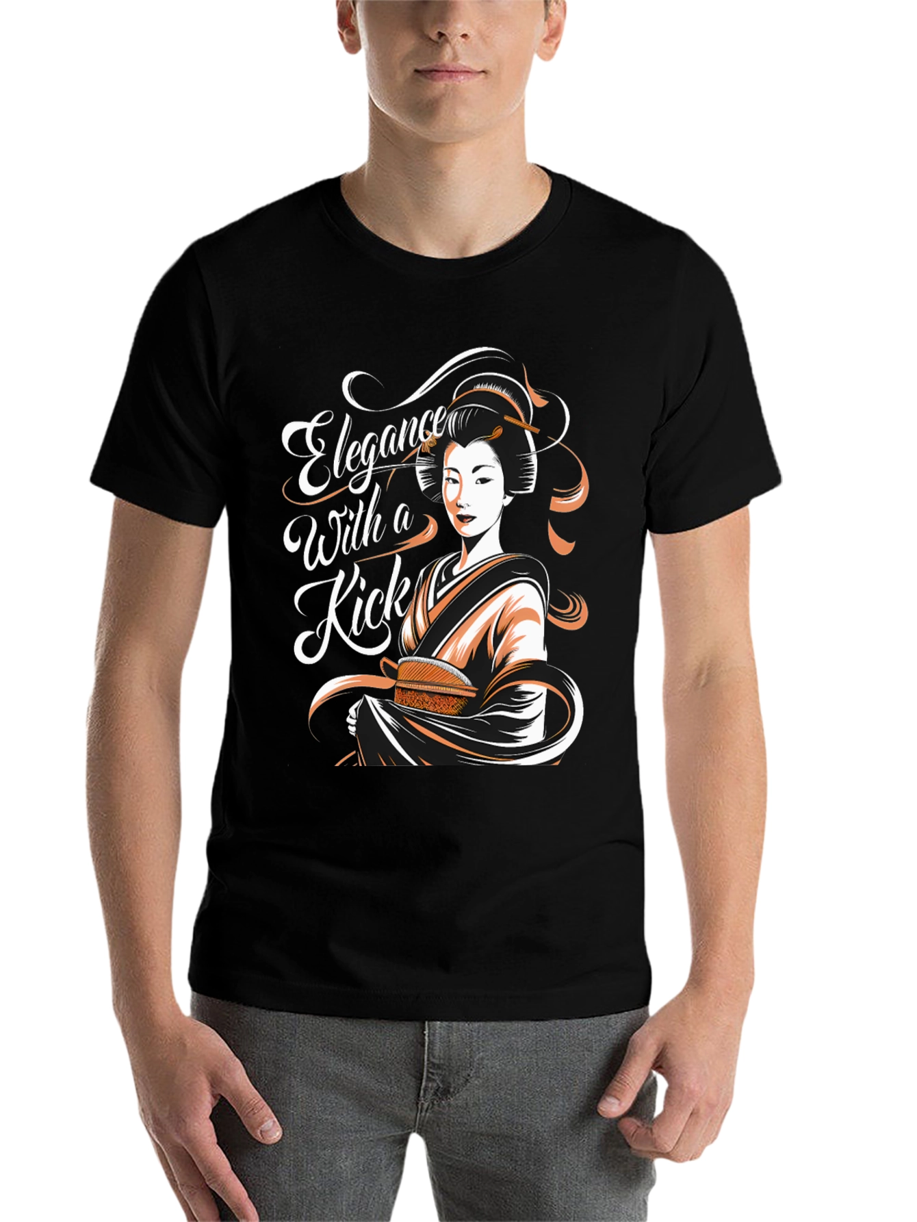 Black Elegance With a Kick Graphic Tee view 7