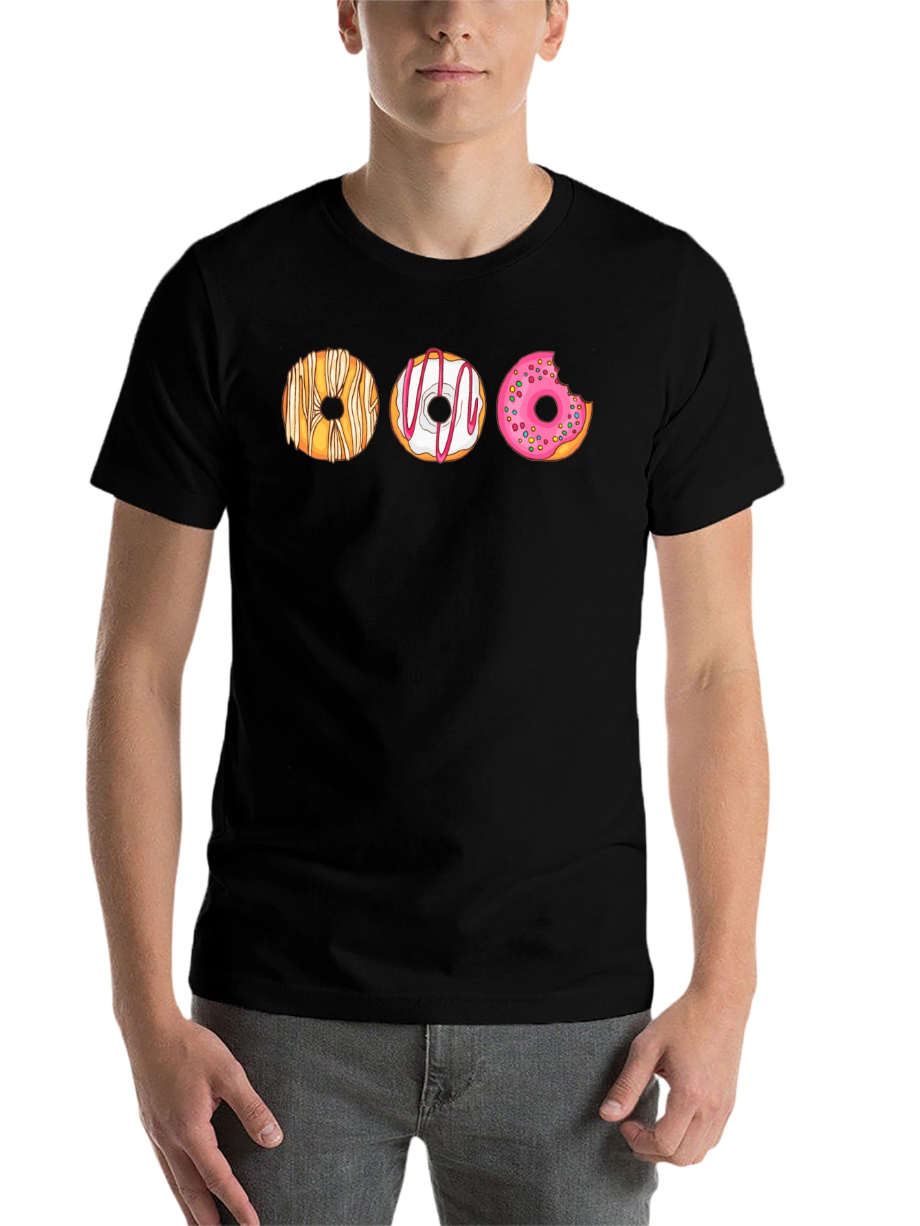Black Donut Graphic T-Shirt - Sweet Tooth Fashion view 7