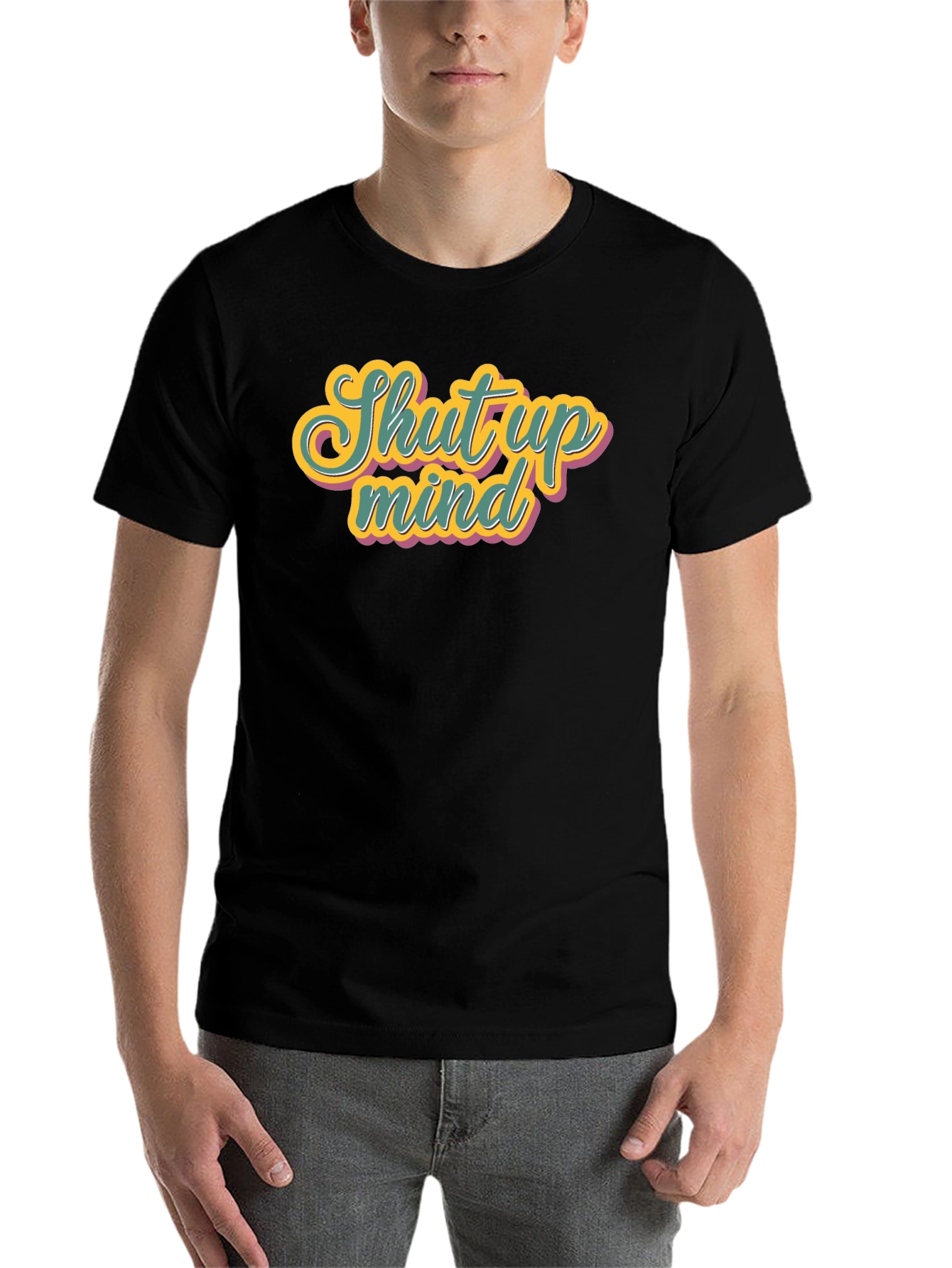 Black Shut Up Mind Graphic Tee view 7