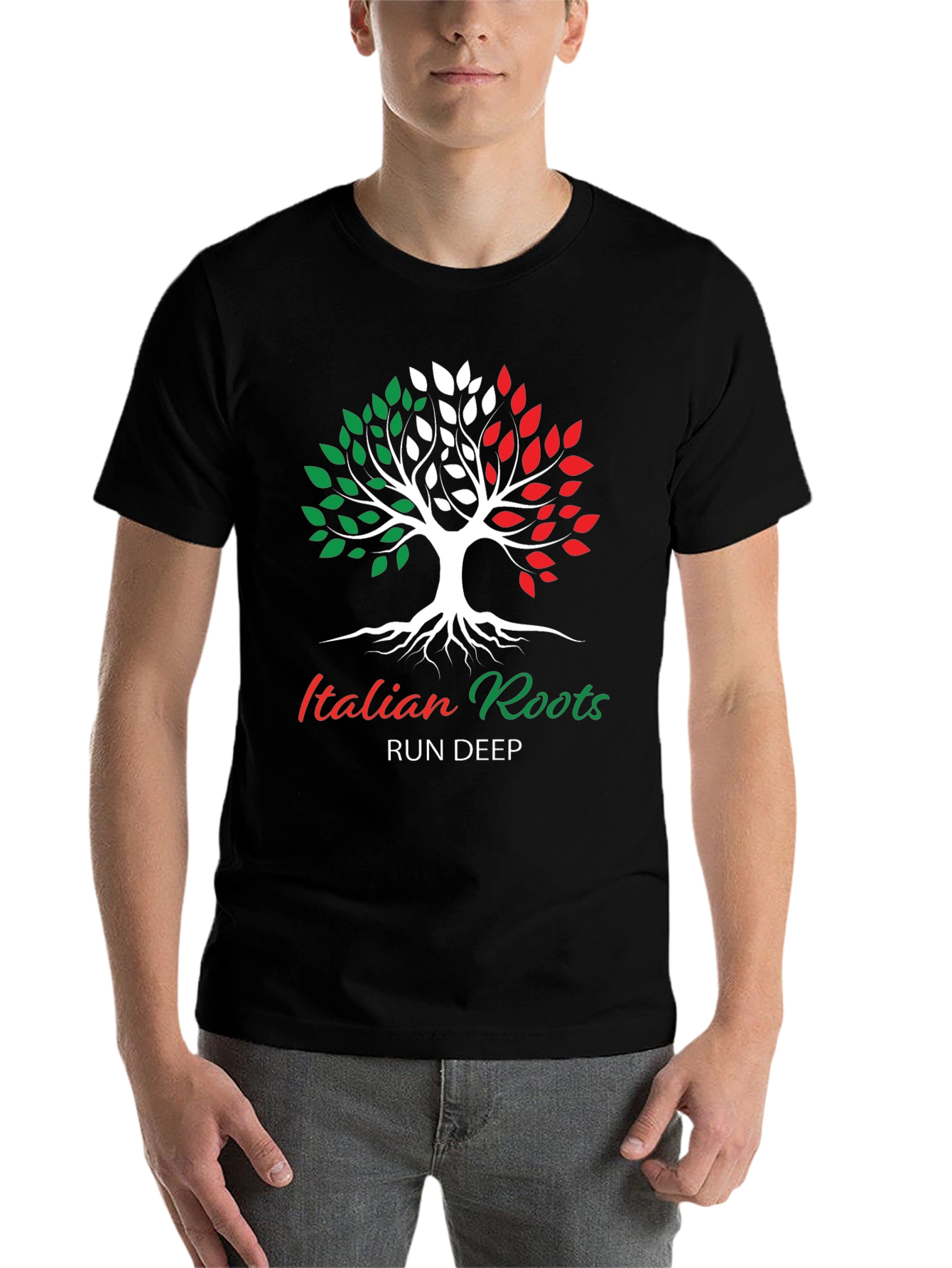 Black Italian Roots Run Deep T-Shirt view 7