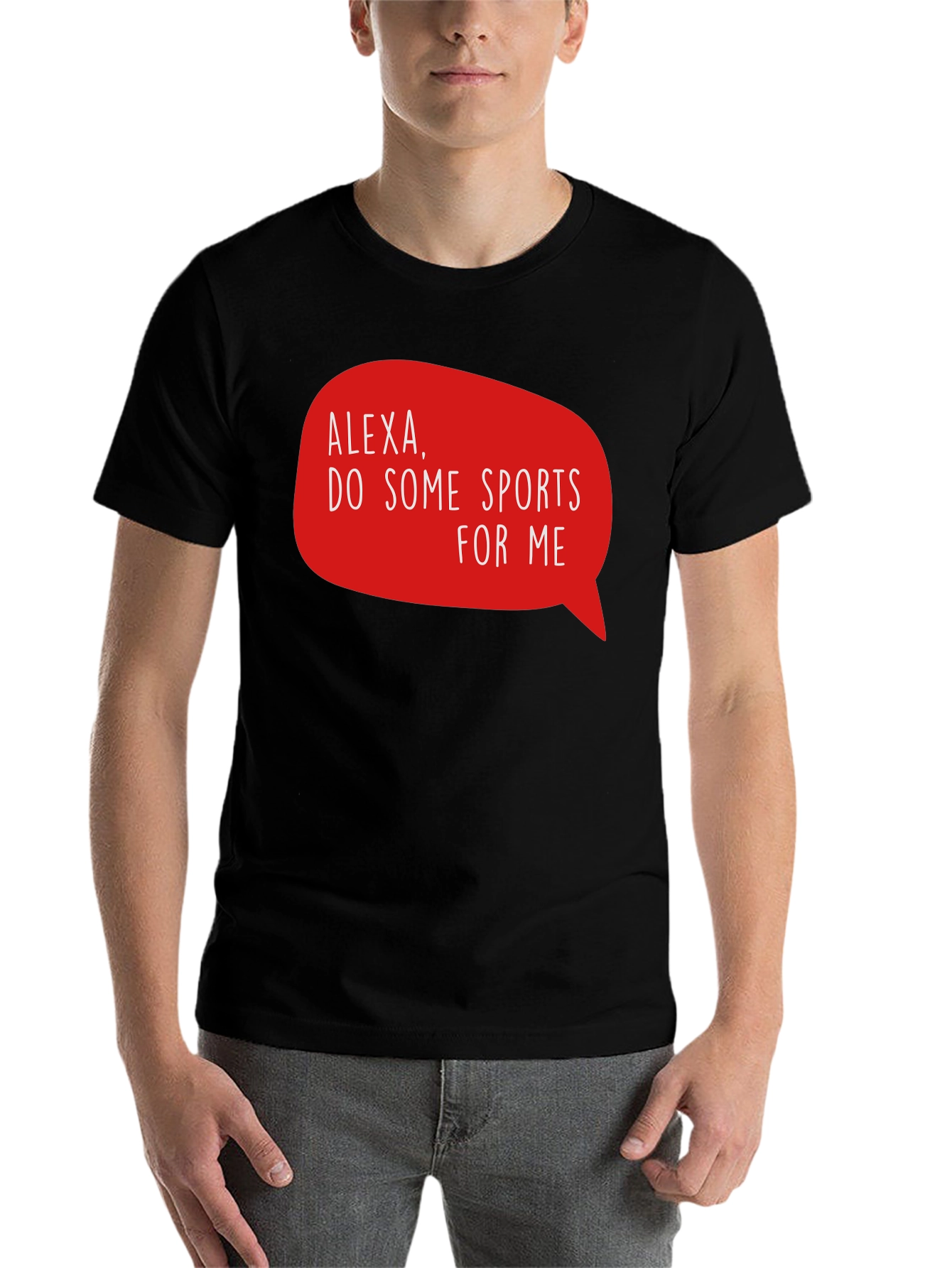 Black Alexa Do Some Sports T-Shirt - Funny Graphic Tee view 7
