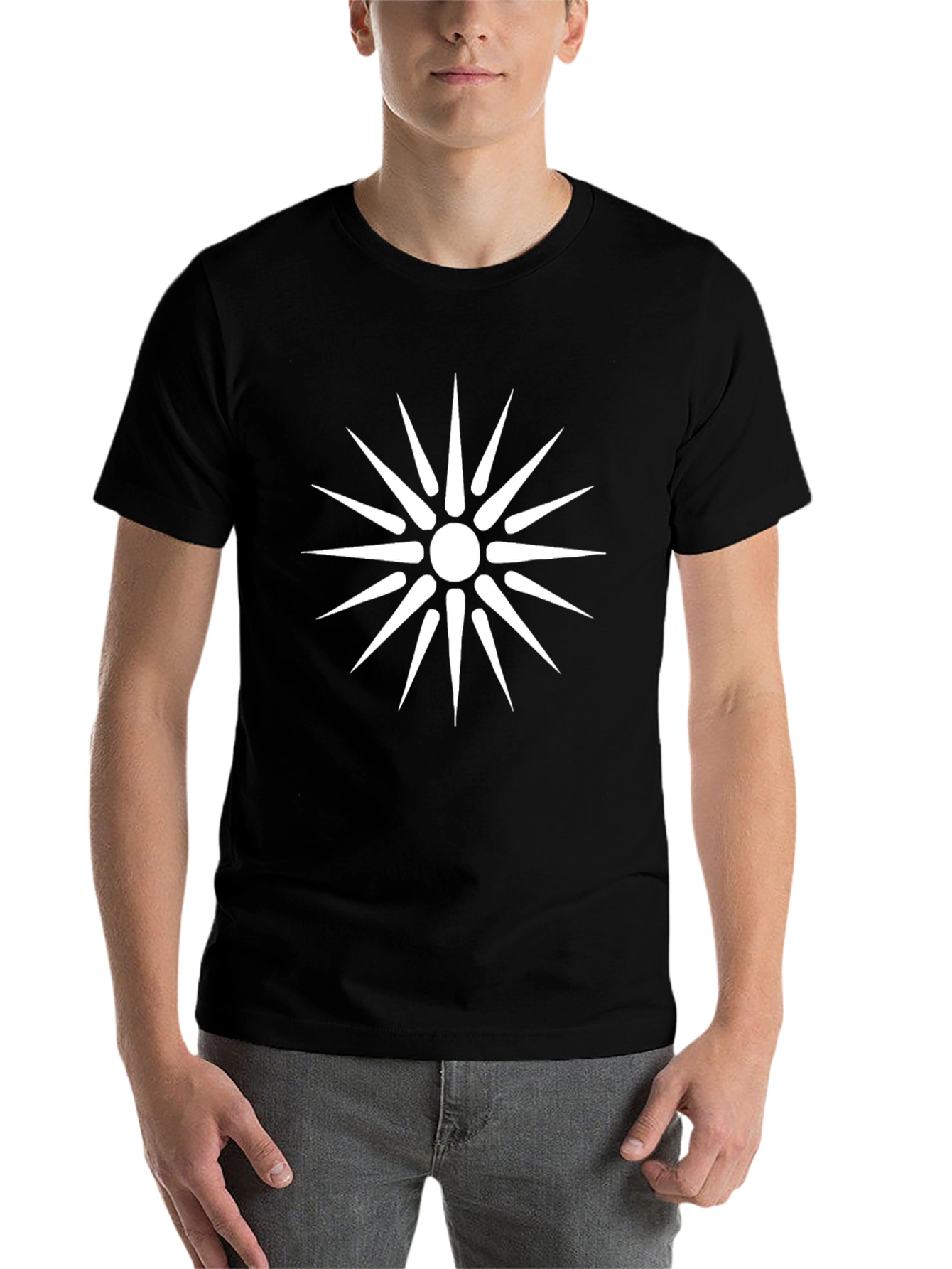 Black Vergina Sun Black T-Shirt view 7