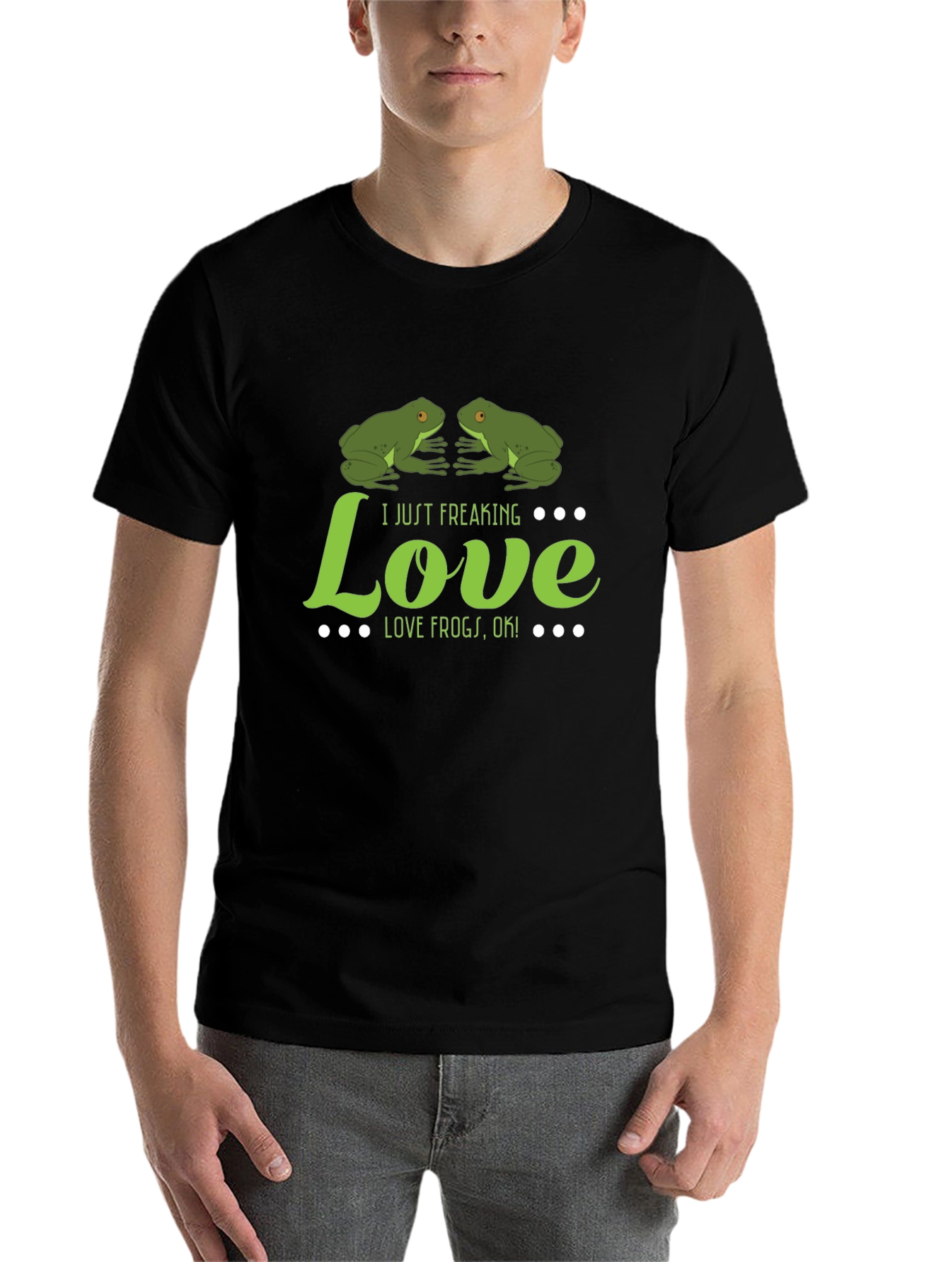 Black I Just Freaking Love Frogs T-Shirt view 7