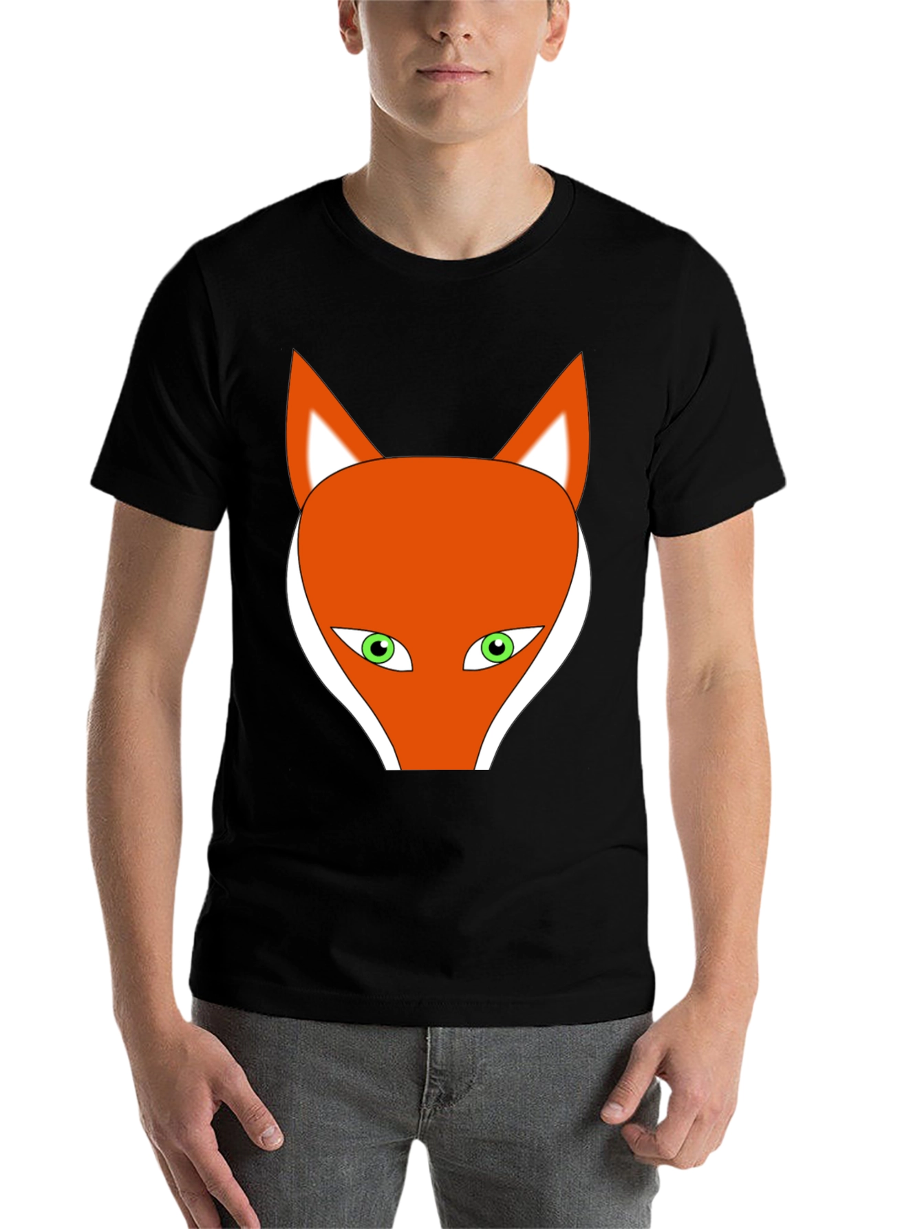 Black Fox Graphic Tee - Black Cotton Blend Shirt view 7