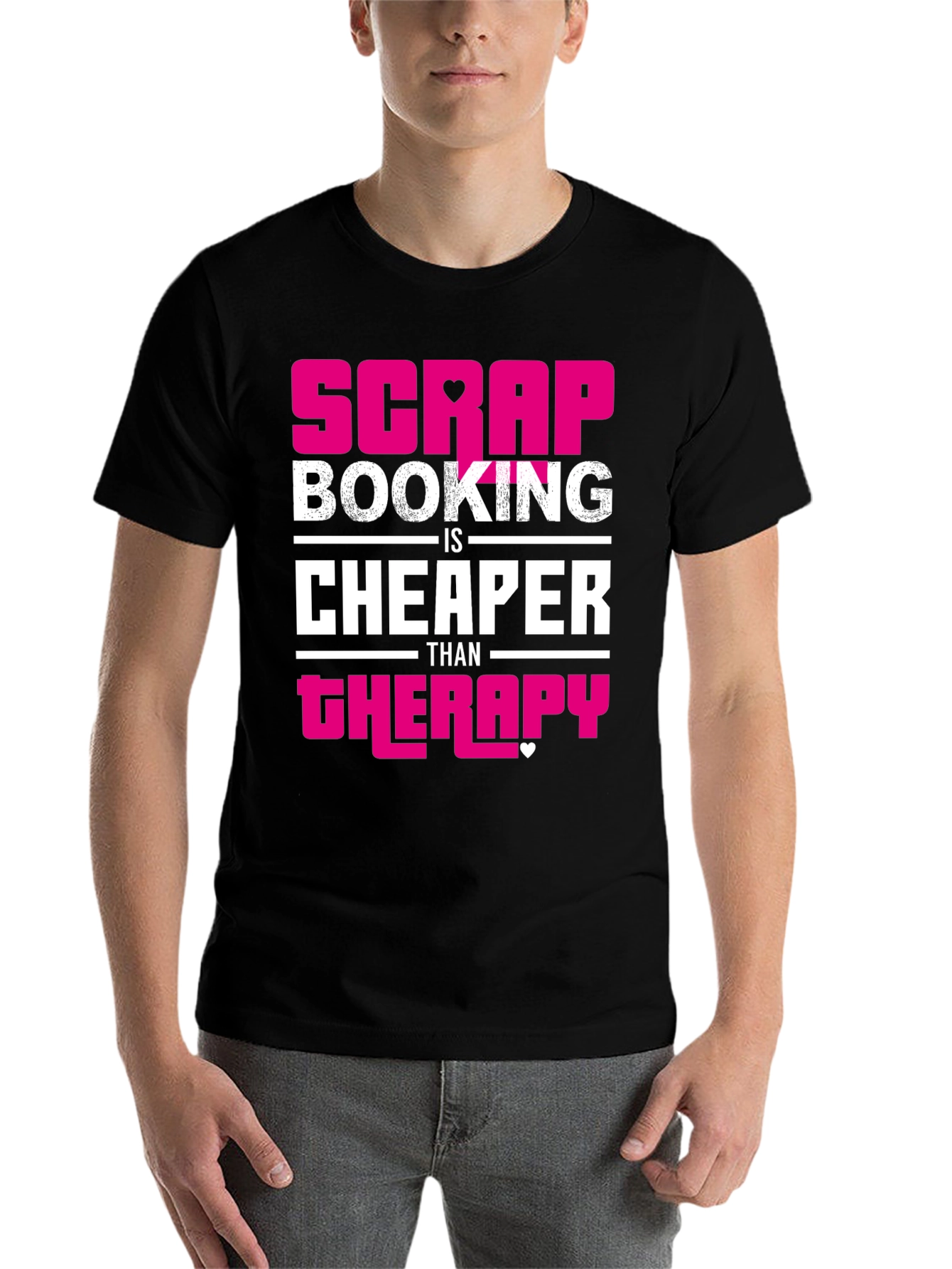 Black Scrapbooking Therapy Funny Graphic T-Shirt view 7