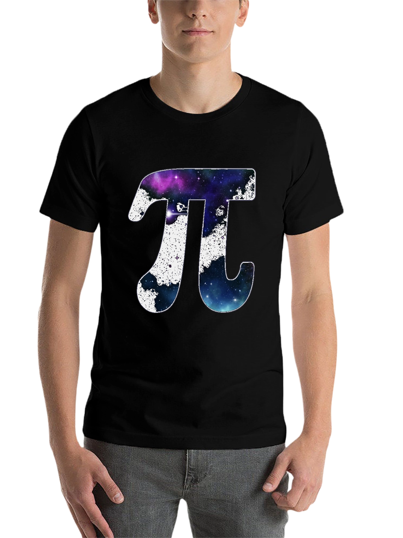 Black Cosmic Pi Symbol T-Shirt view 7