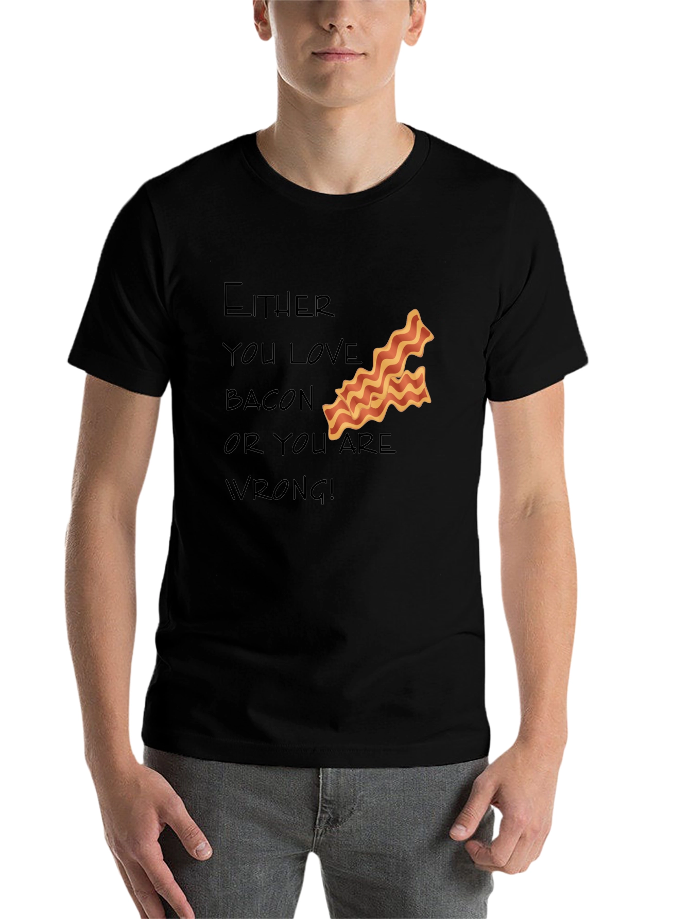Black Bacon Lover T-Shirt - Funny Foodie Tee view 7