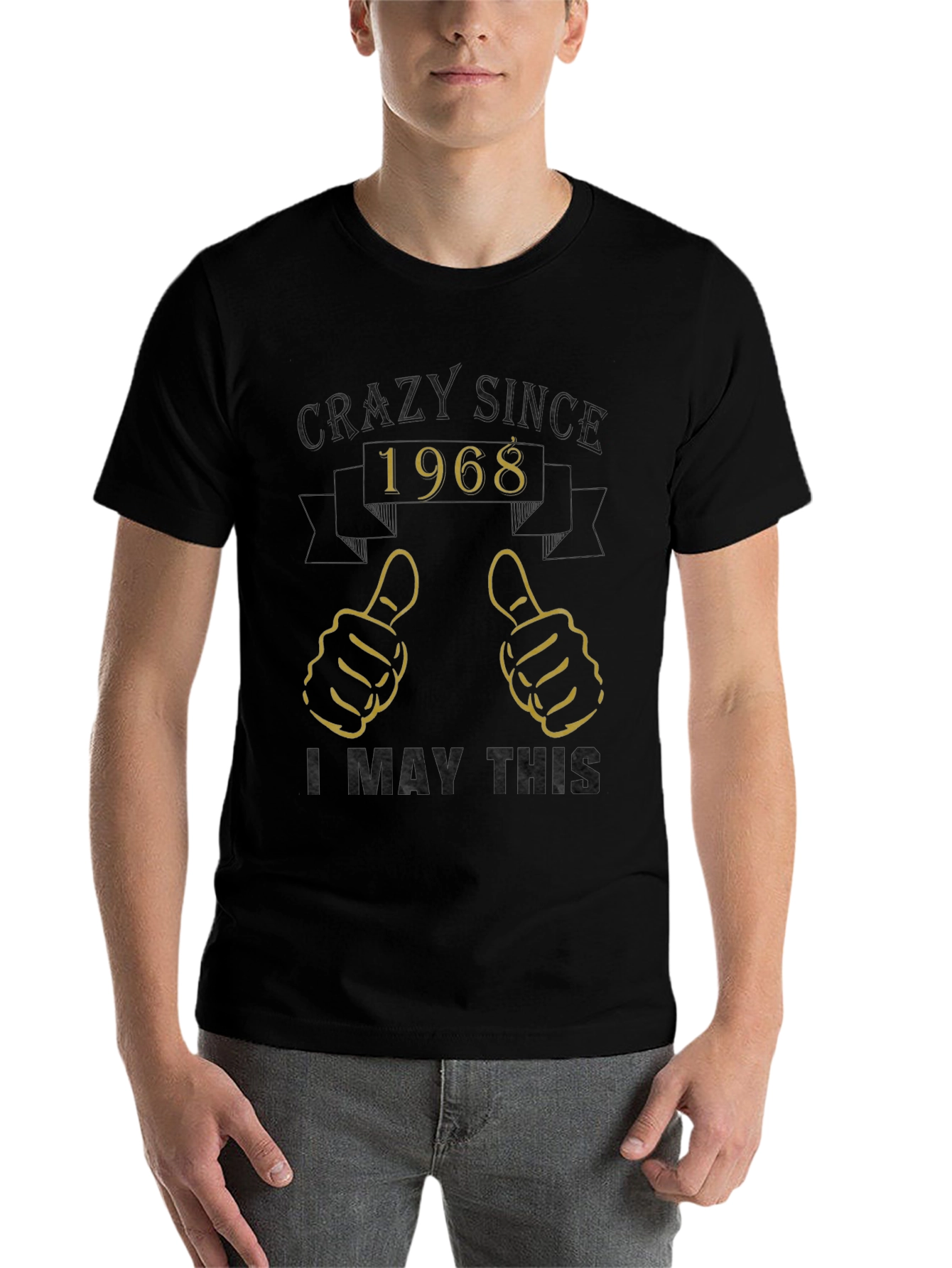 Black Crazy Since 1968 Graphic T-Shirt view 7
