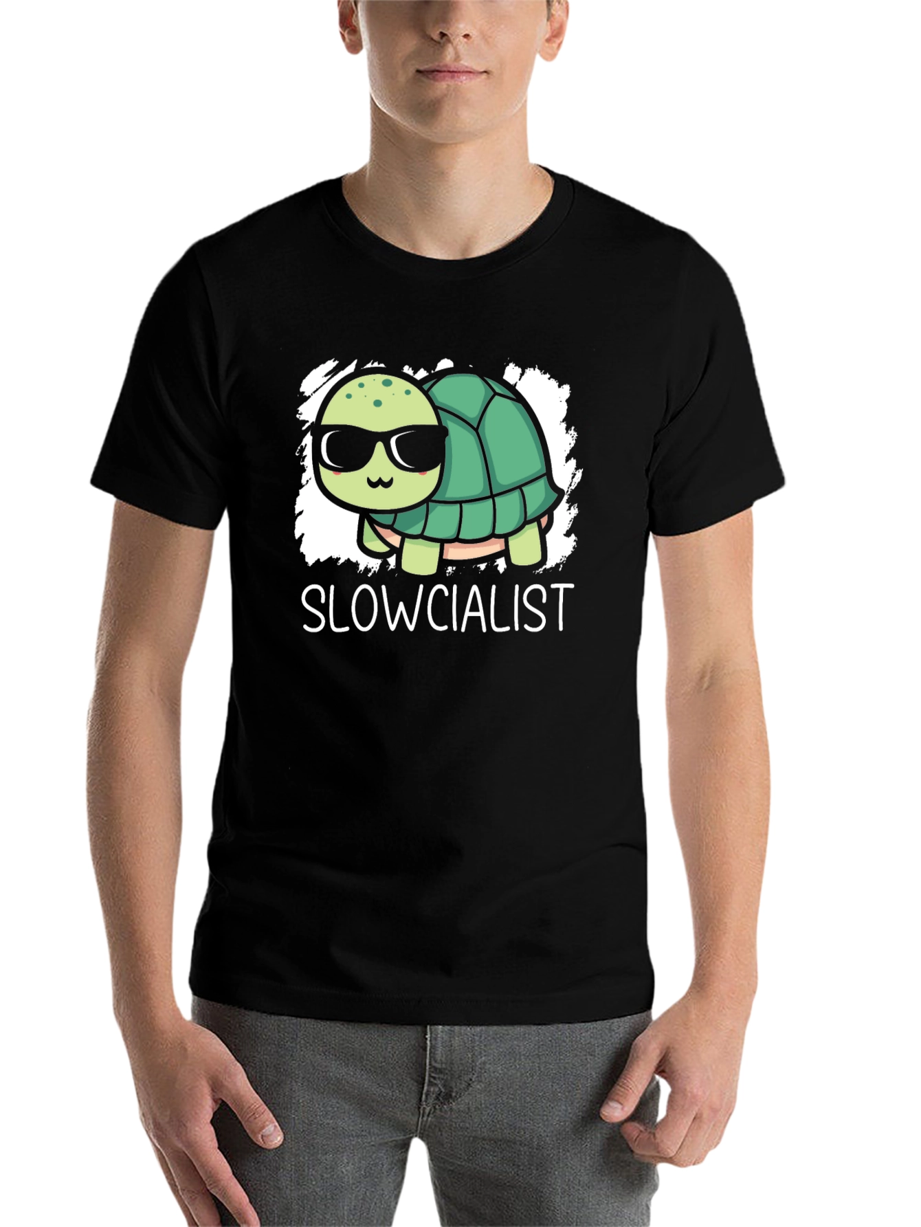 Black Slowcialist Turtle Graphic T-Shirt view 7