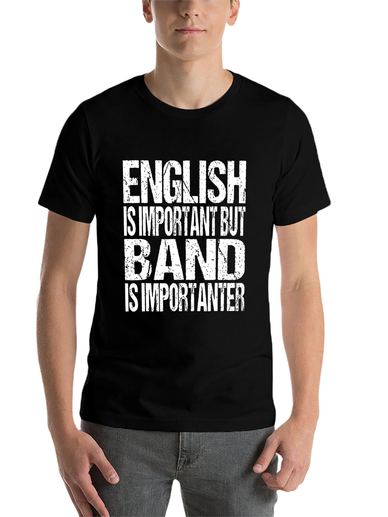 Funny Band T-Shirt - Important Than English! - 7
