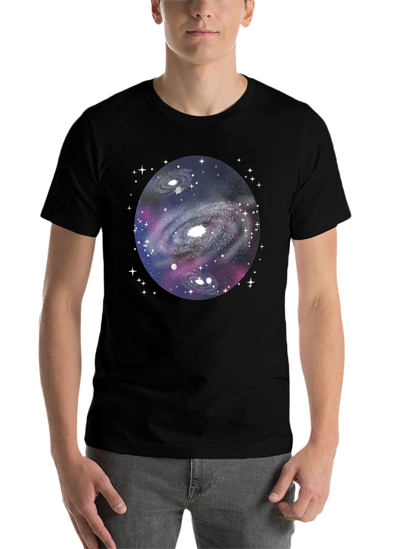 Black Galaxy Graphic Black T-Shirt view 7