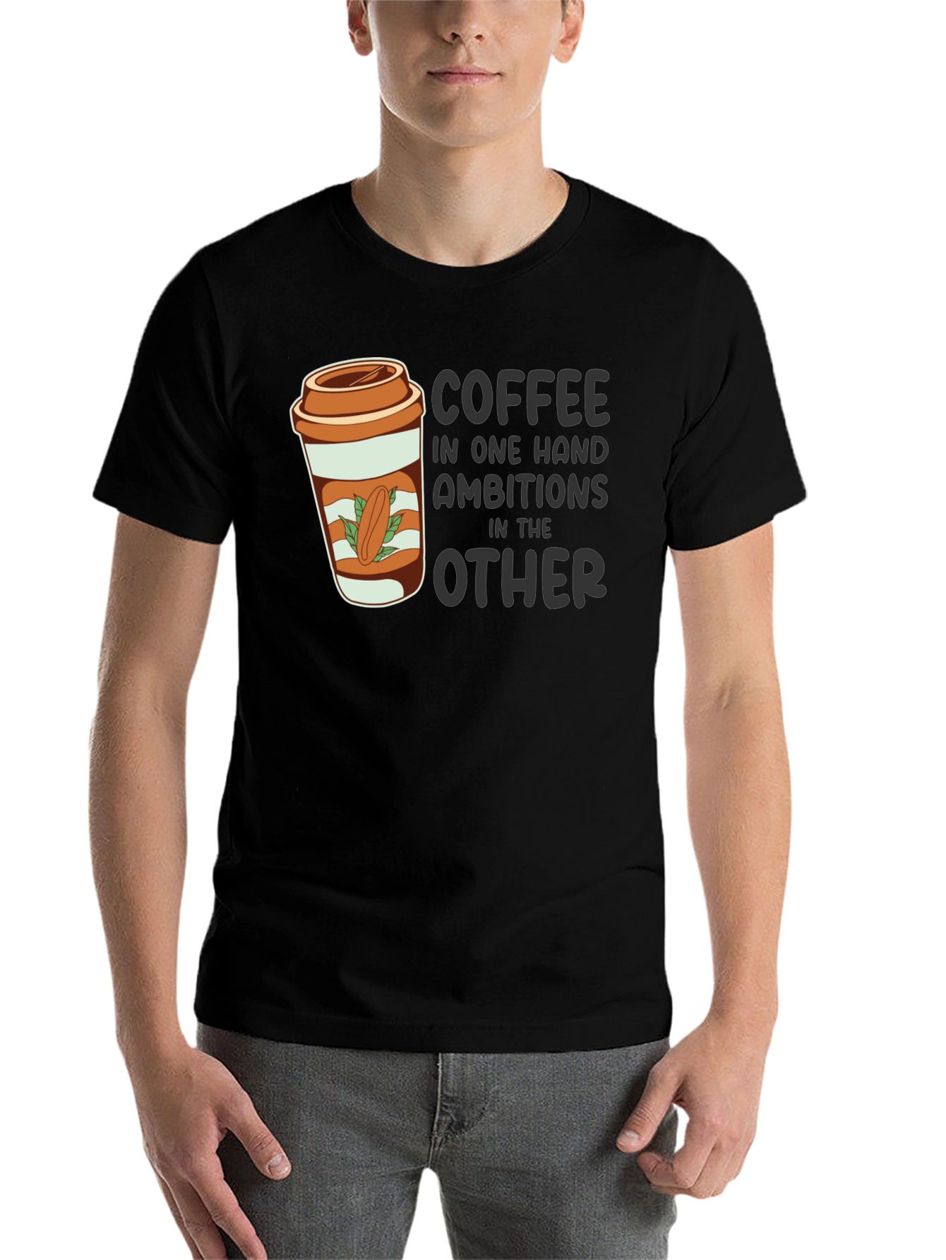 Black Coffee and Ambition Graphic T-Shirt view 7