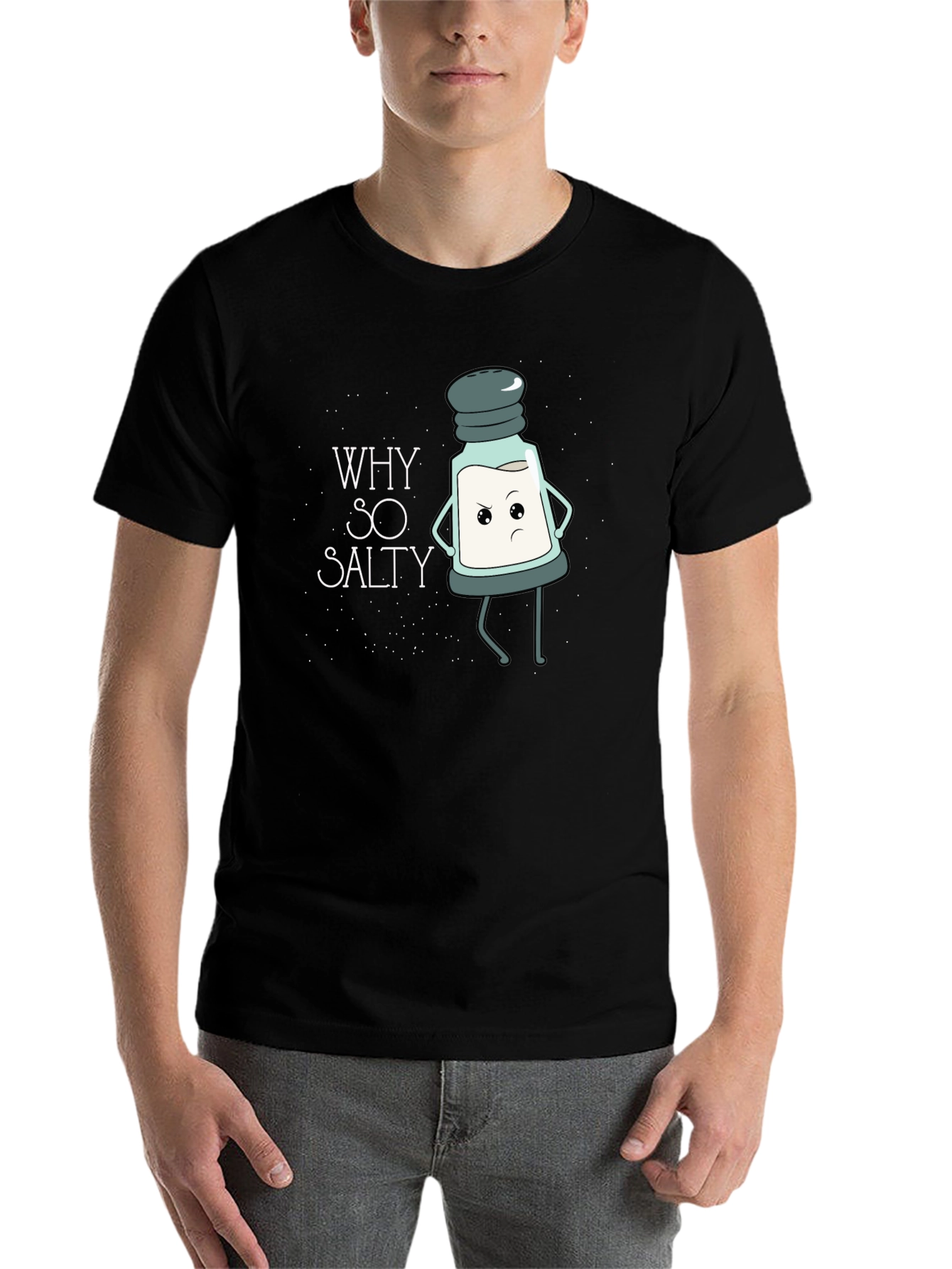 Why So Salty T-Shirt, Funny Cartoon Salt Shaker Tee - 7