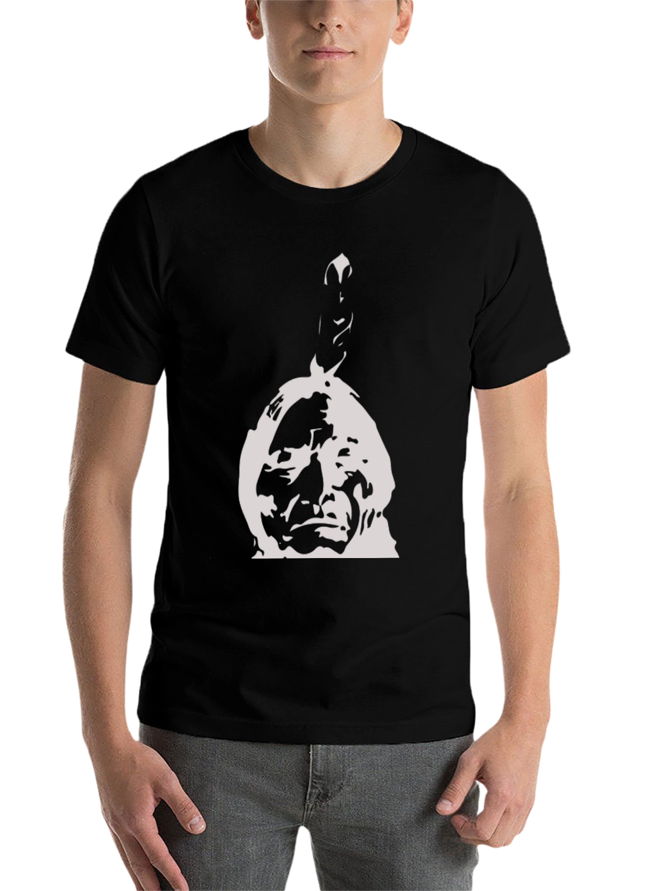 Black Native American Chief Graphic T-Shirt - Black view 7