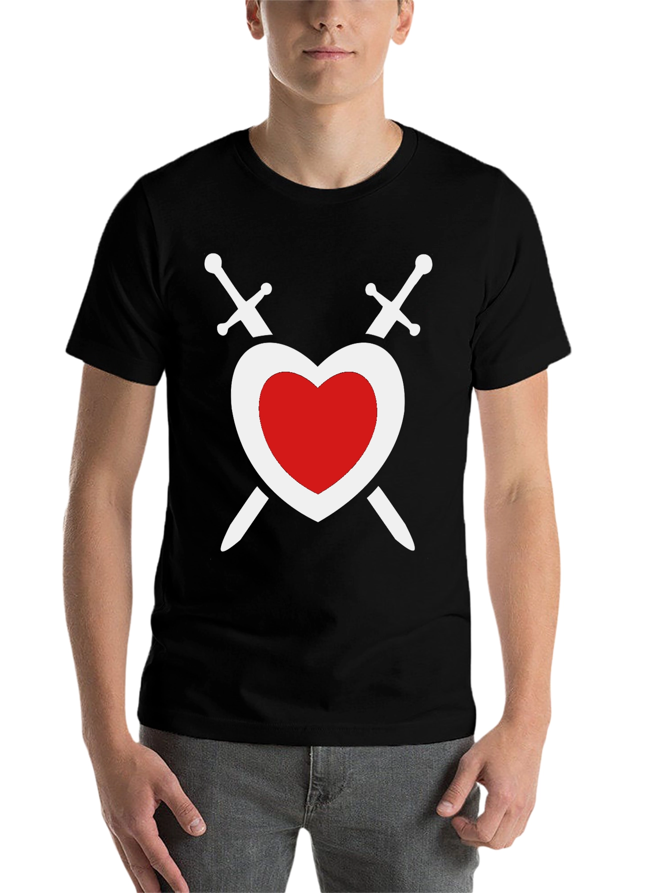 Black Heart & Swords Graphic Tee - Black T-Shirt view 7