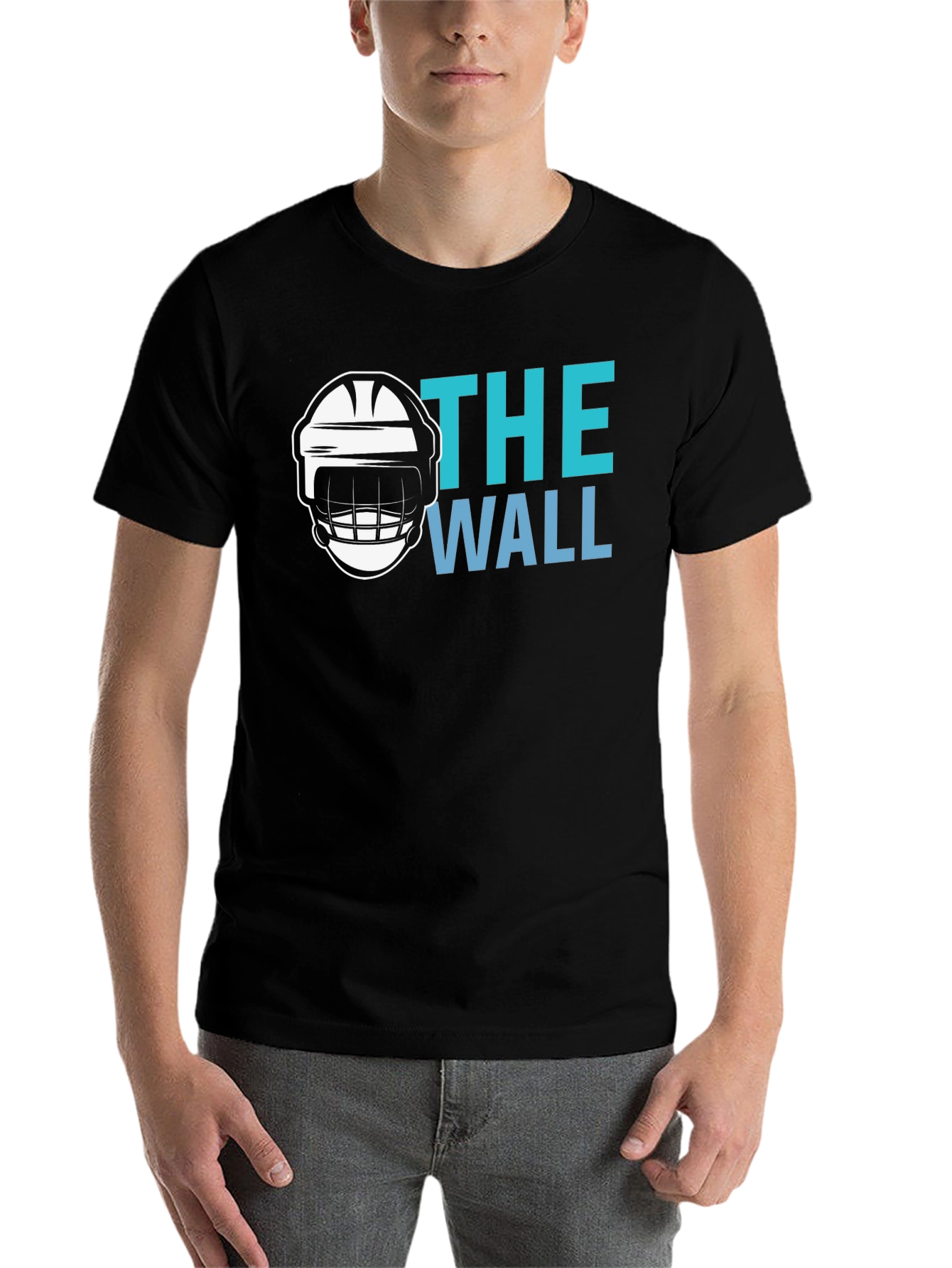 Black The Wall Hockey Goalie T-Shirt - Black Cotton Tee view 7