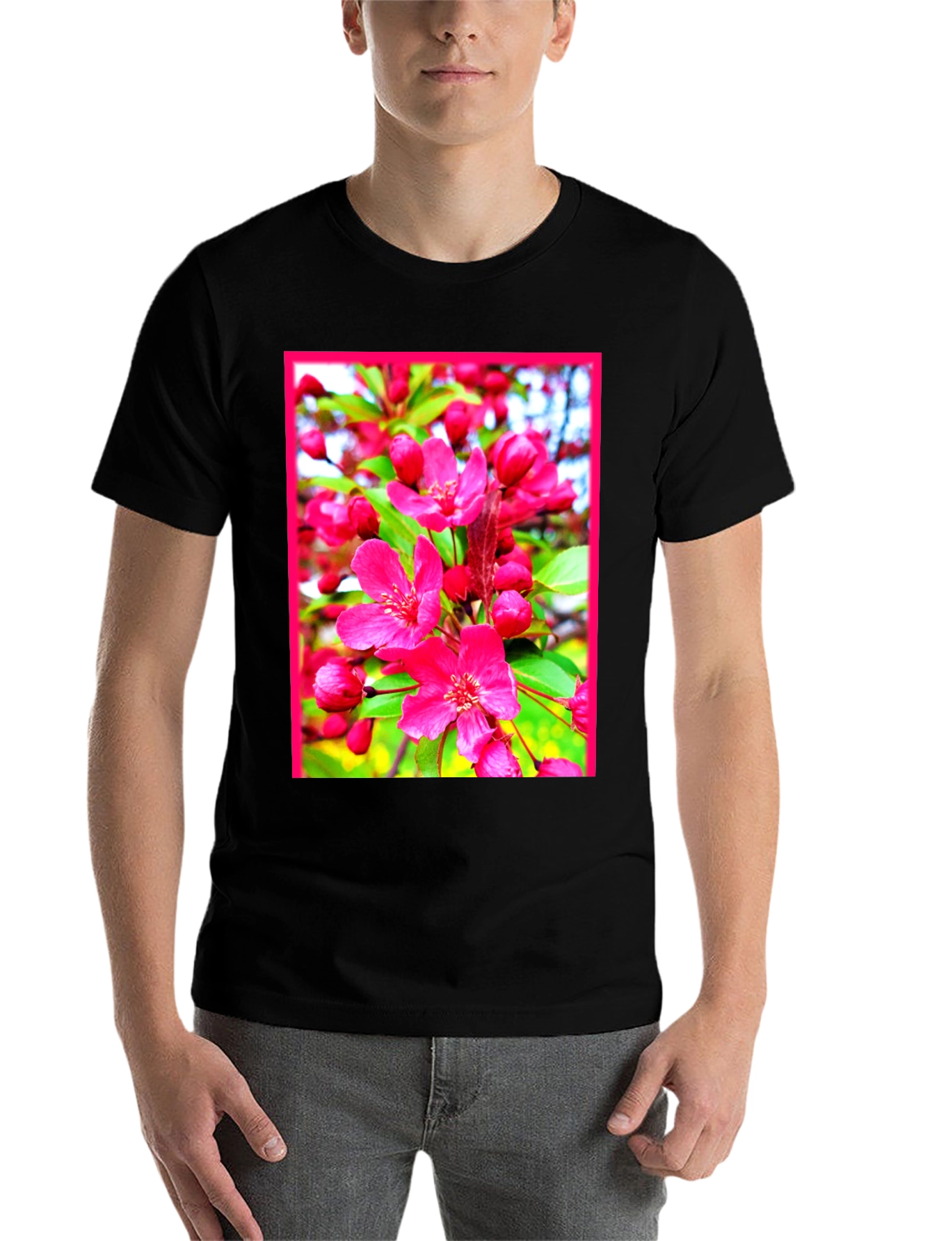 Black Floral Print T-Shirt view 7